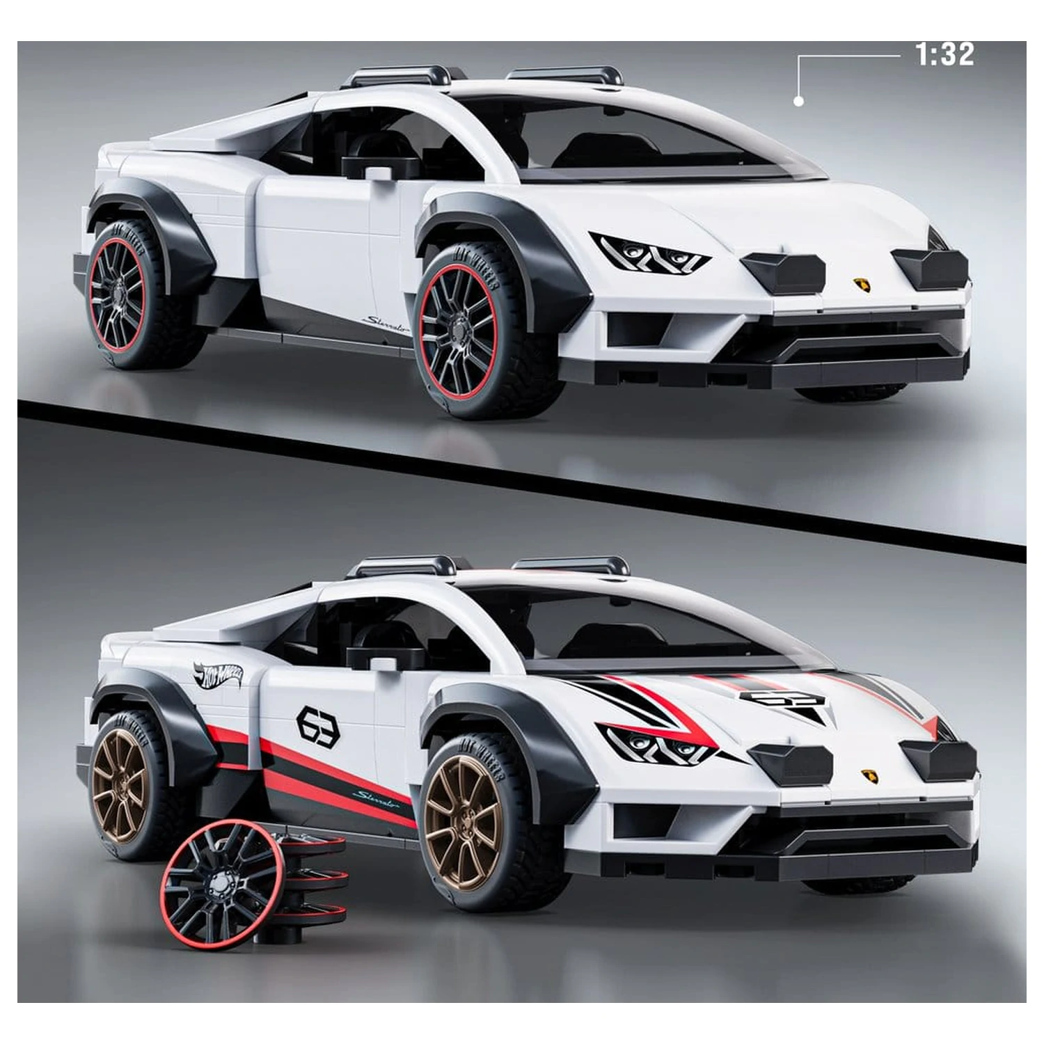 Hot Wheels Speed Mattel Brick Shop 1/32 Lamborghini Huracán Sterrato építőkészlet  termékfotó
