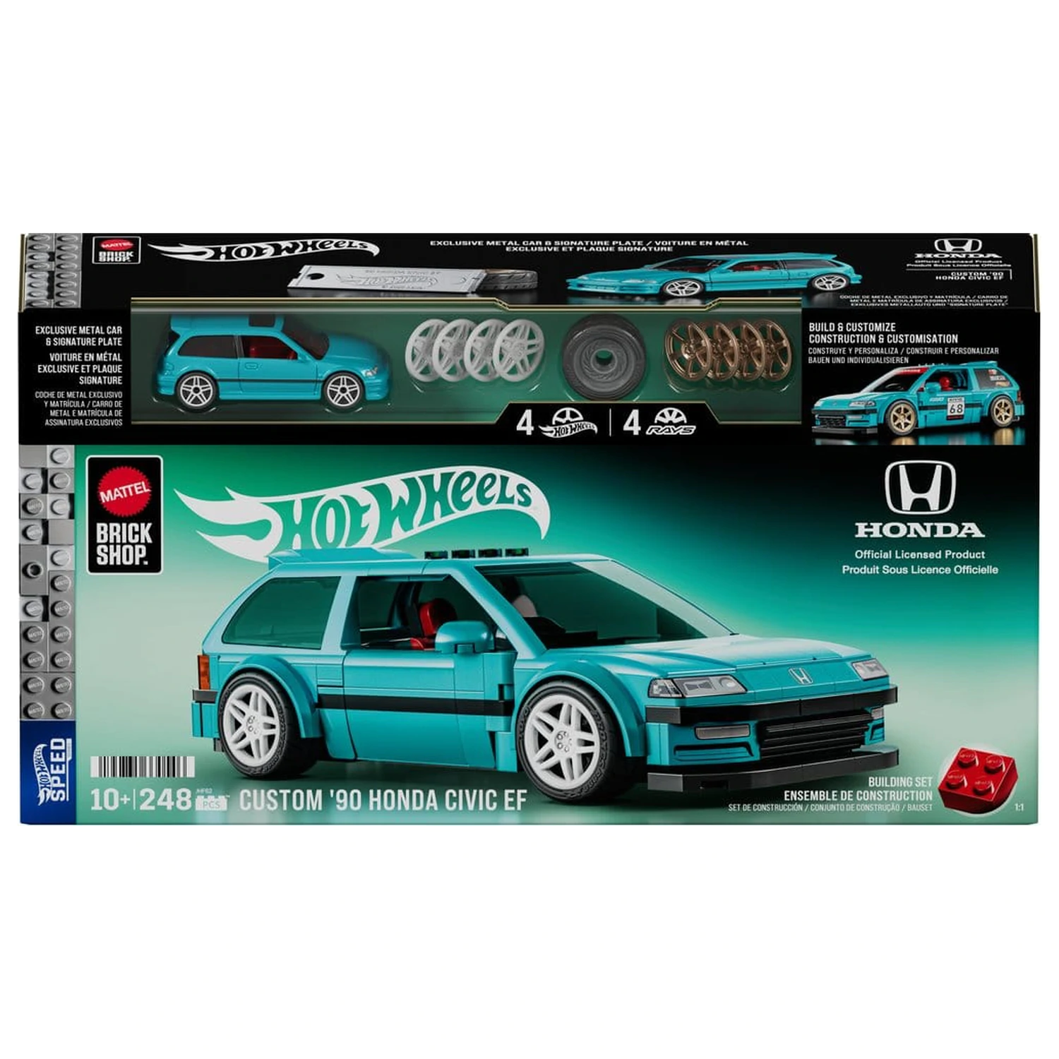 Hot Wheels Speed Series Mattel Brick Shop 1/32 Custom ’90 Honda Civic EF építőkészlet termékfotó