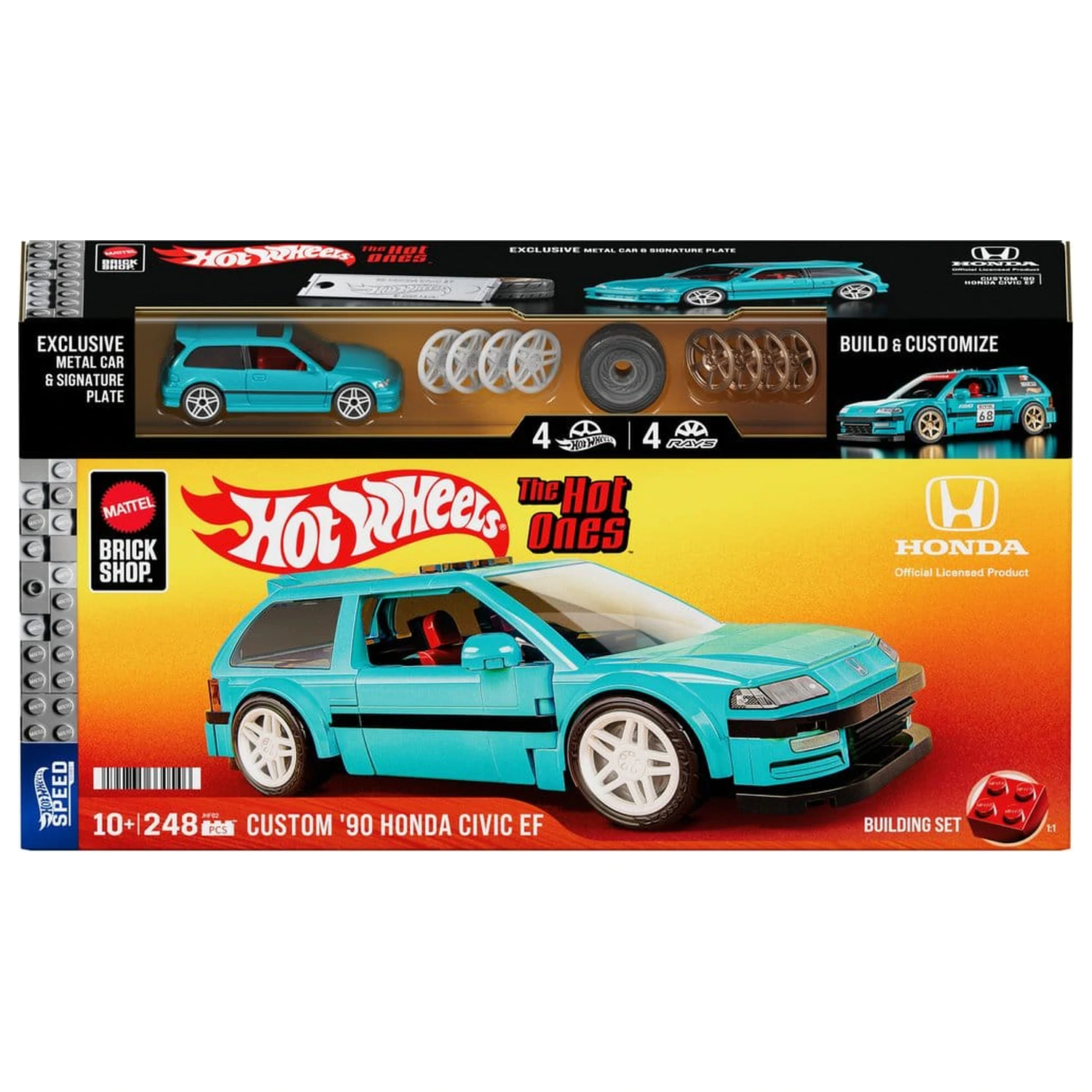 Hot Wheels Speed Series Mattel Brick Shop 1/32 Custom ’90 Honda Civic EF építőkészlet termékfotó