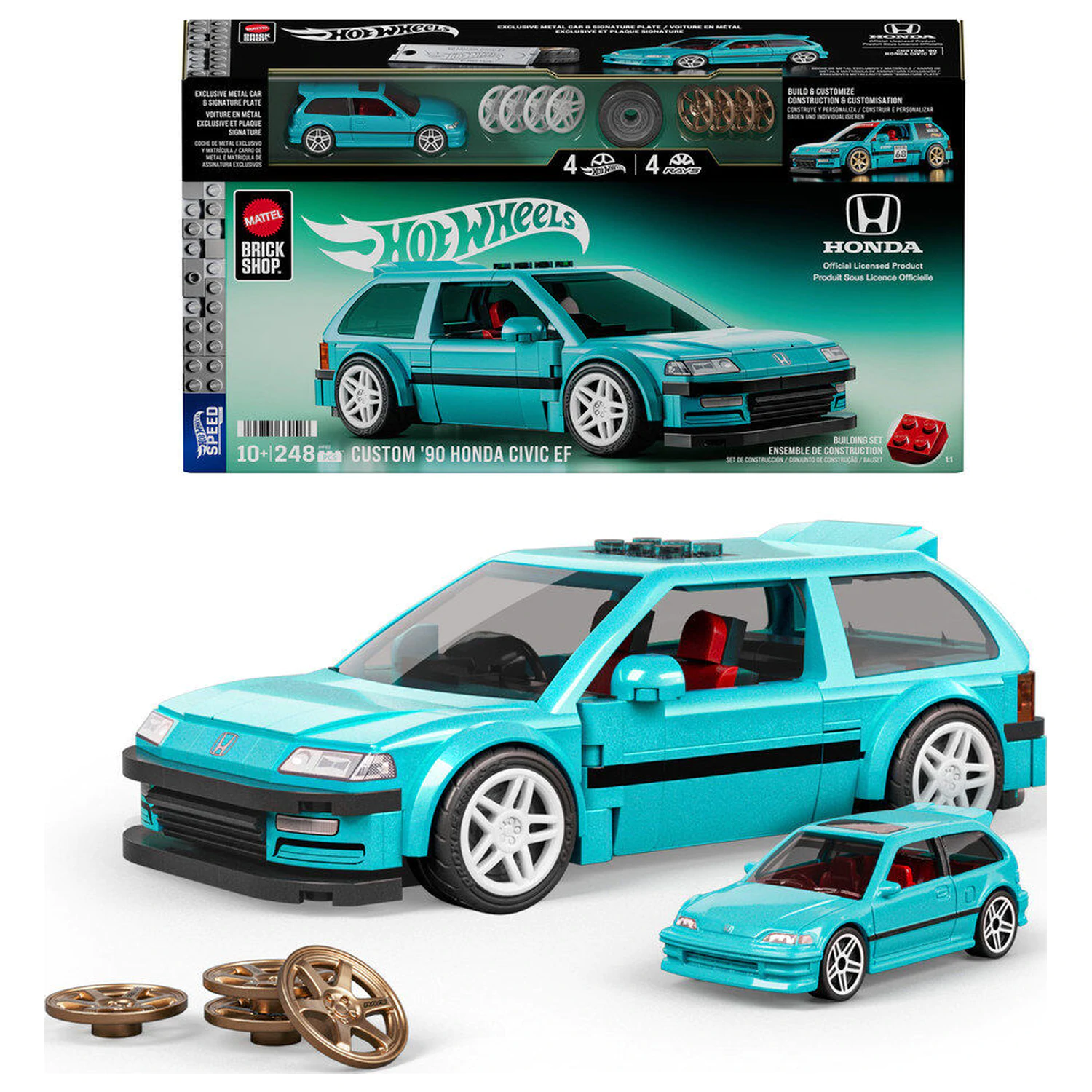 Hot Wheels Speed Series Mattel Brick Shop 1/32 Custom ’90 Honda Civic EF építőkészlet termékfotó