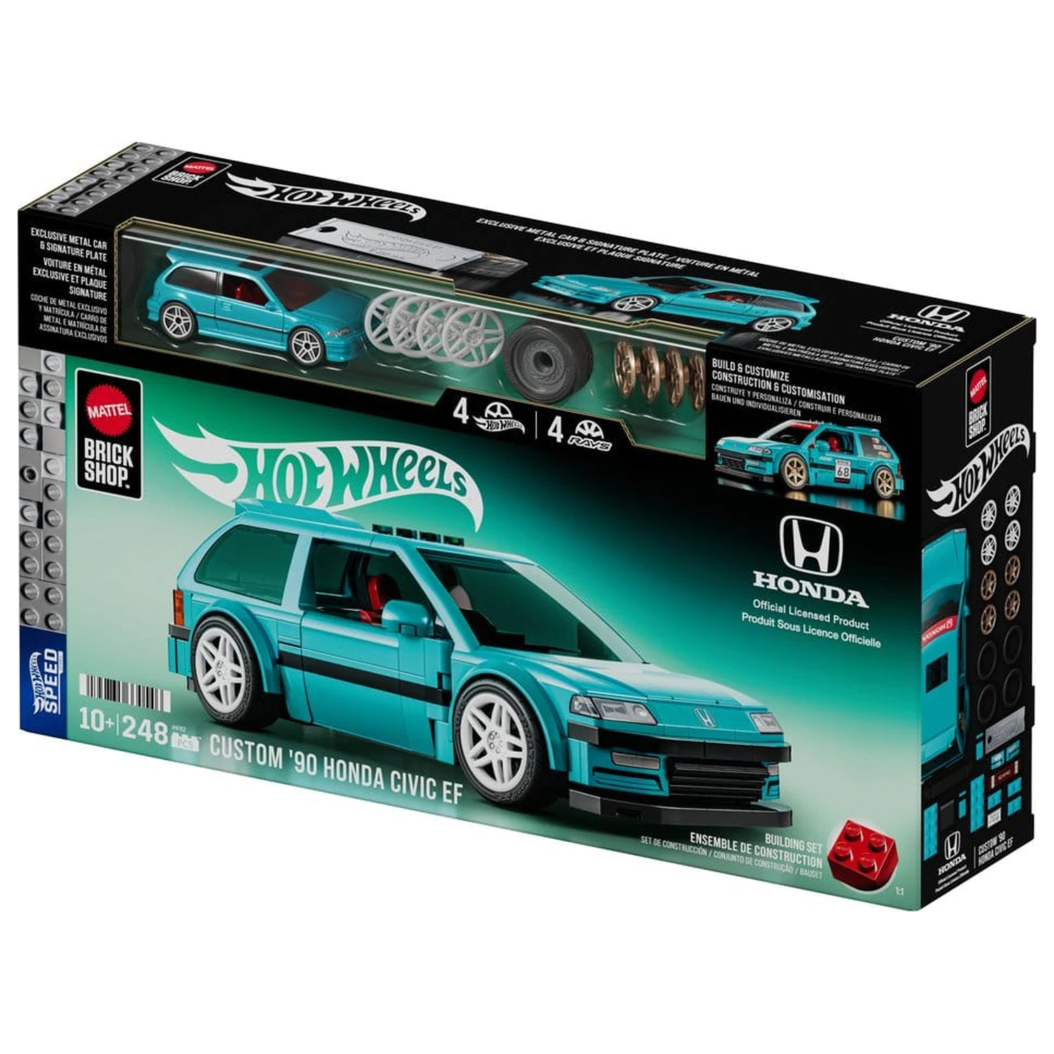 Hot Wheels Speed Series Mattel Brick Shop 1/32 Custom ’90 Honda Civic EF építőkészlet termékfotó