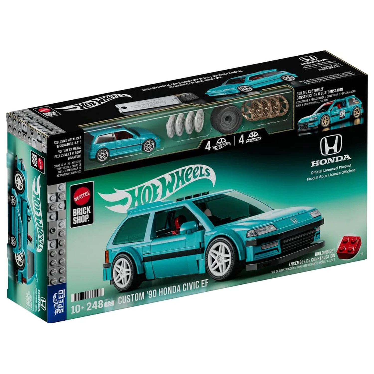 Hot Wheels Speed Series Mattel Brick Shop 1/32 Custom ’90 Honda Civic EF építőkészlet termékfotó