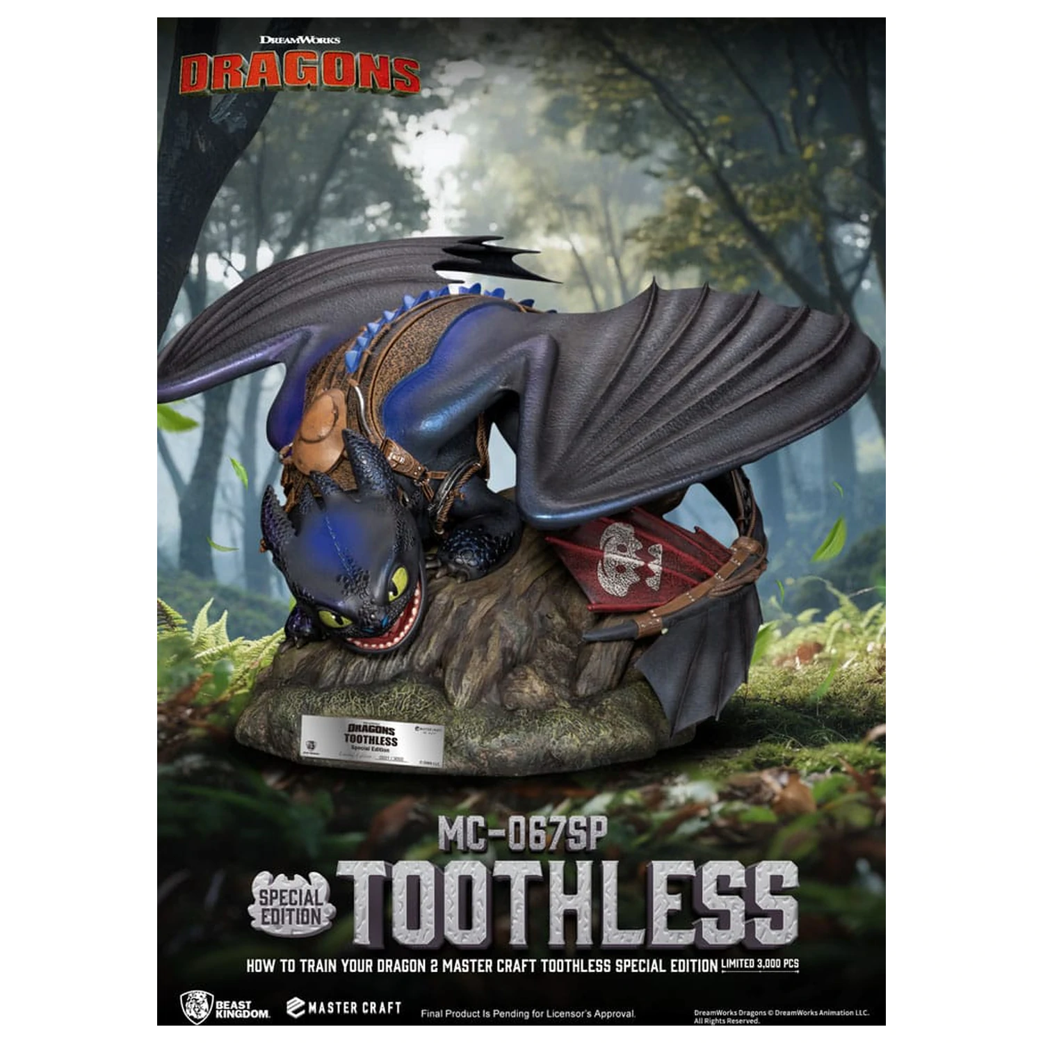 How To Train Your Dragon 2 Master Craft Toothless szobor figura 38 cm termékfotó