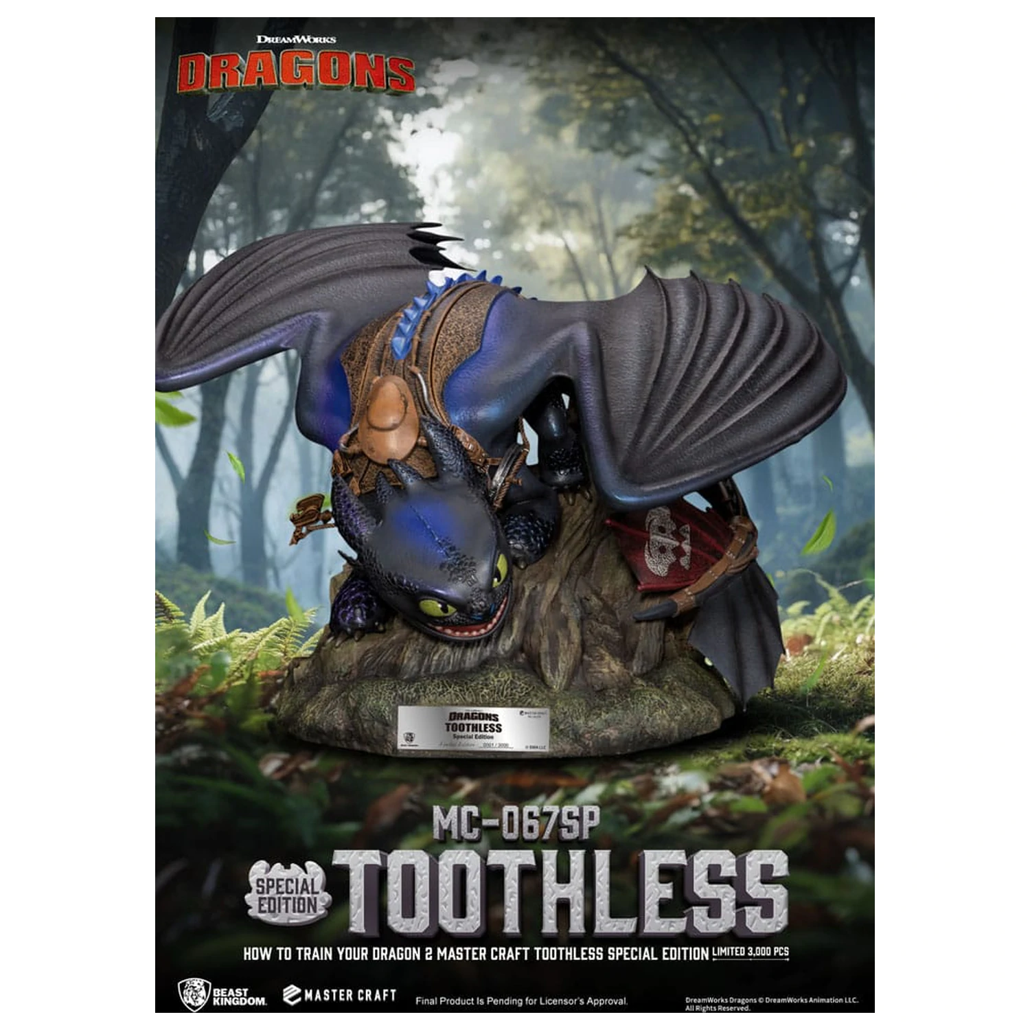 How To Train Your Dragon 2 Master Craft Toothless szobor figura 38 cm termékfotó