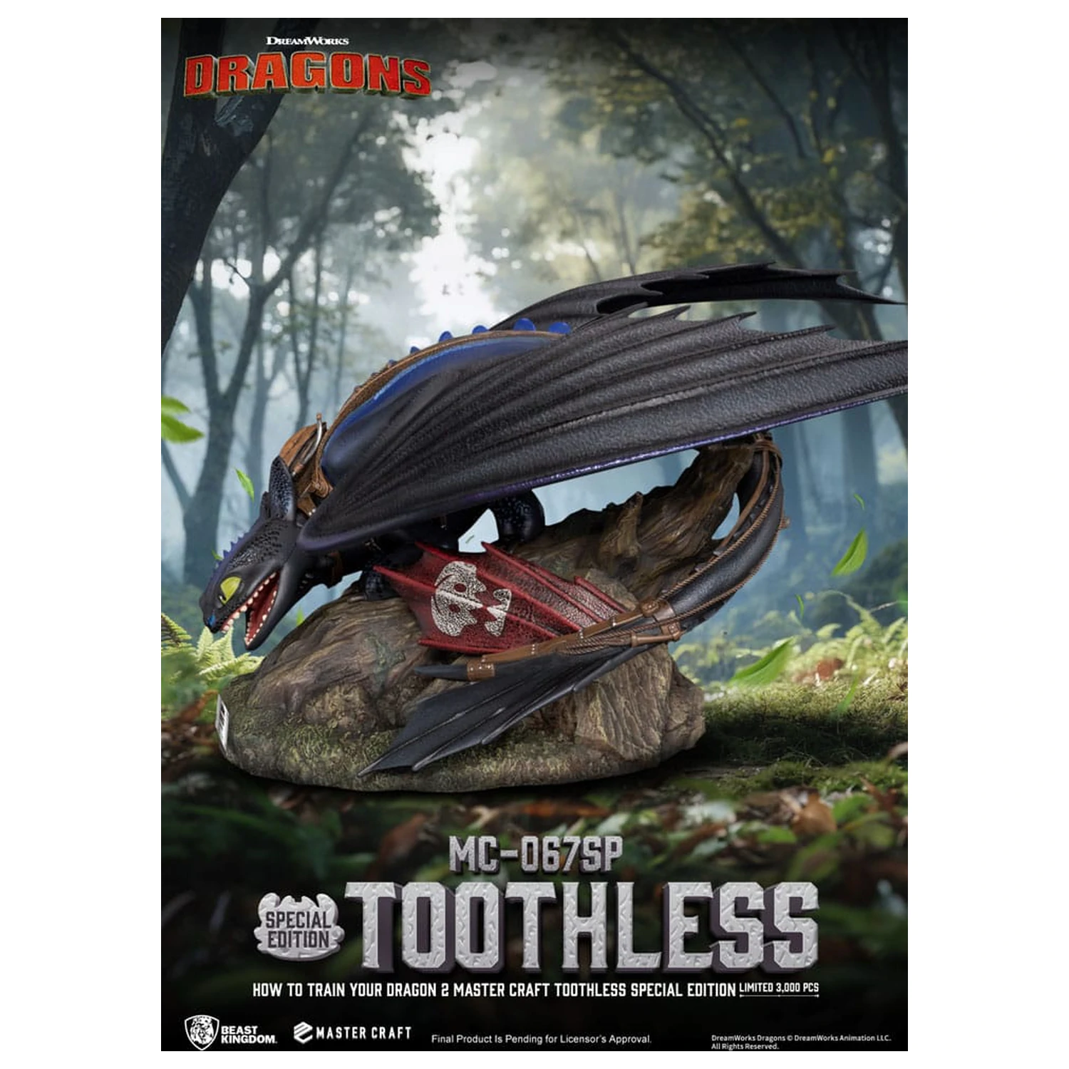 How To Train Your Dragon 2 Master Craft Toothless szobor figura 38 cm termékfotó