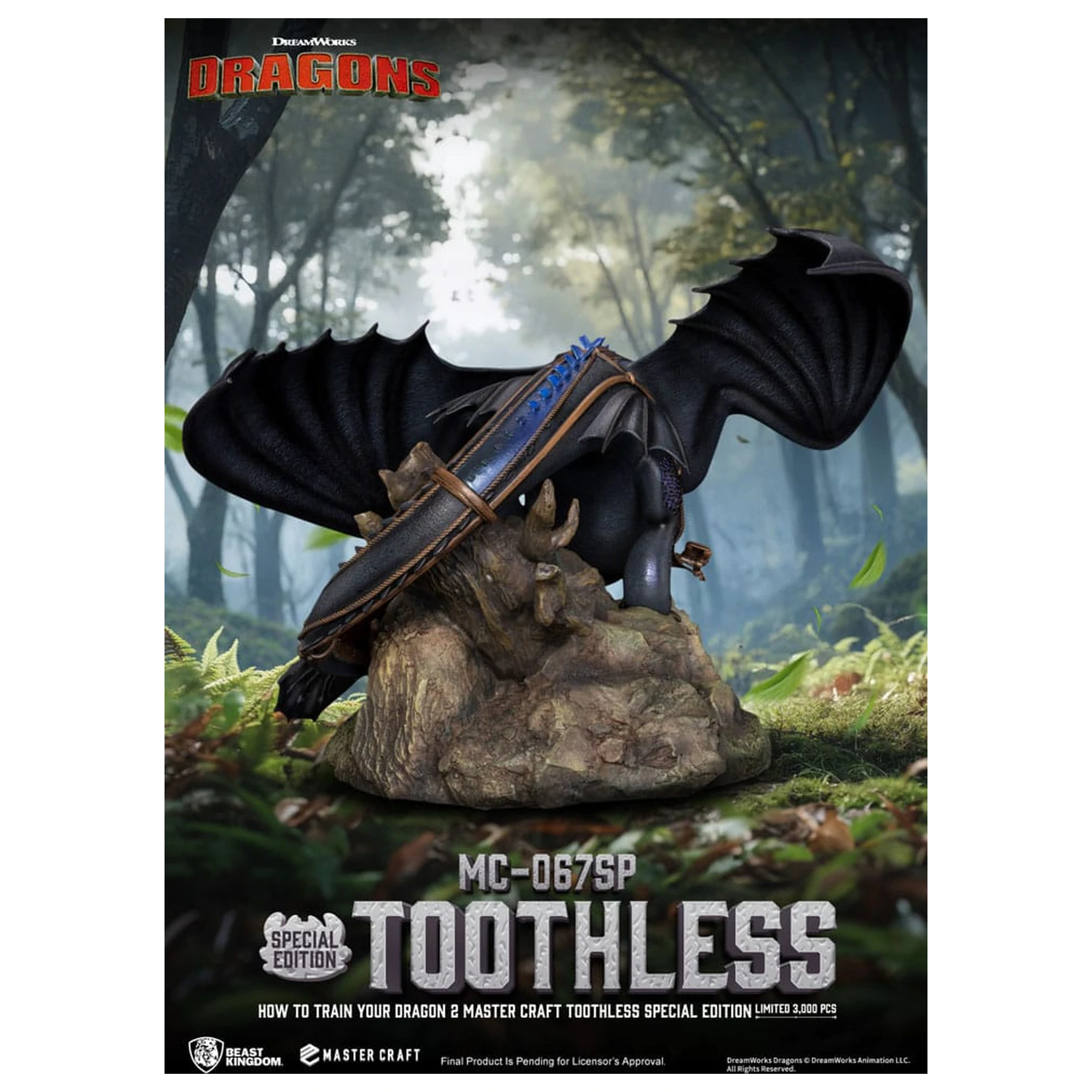 How To Train Your Dragon 2 Master Craft Toothless szobor figura 38 cm termékfotó