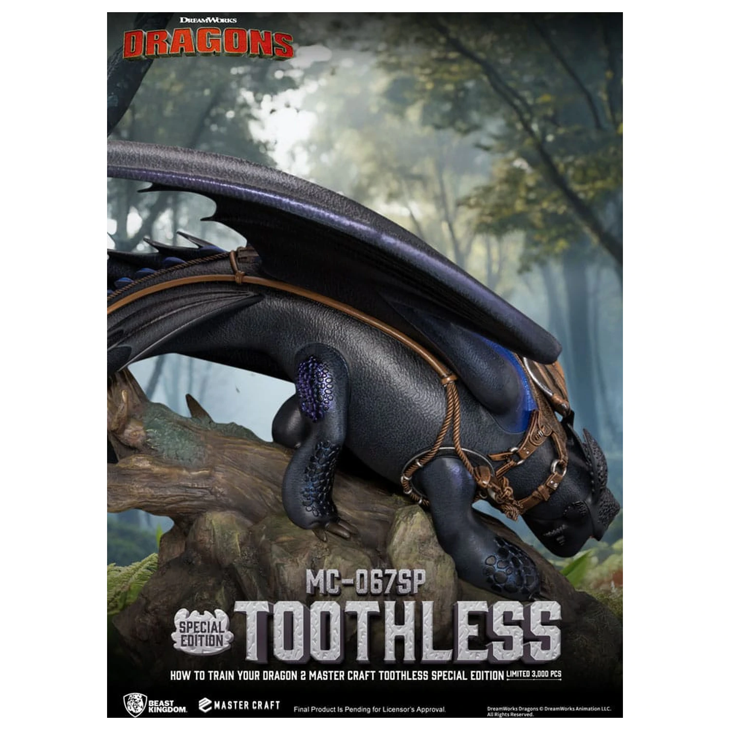 How To Train Your Dragon 2 Master Craft Toothless szobor figura 38 cm termékfotó