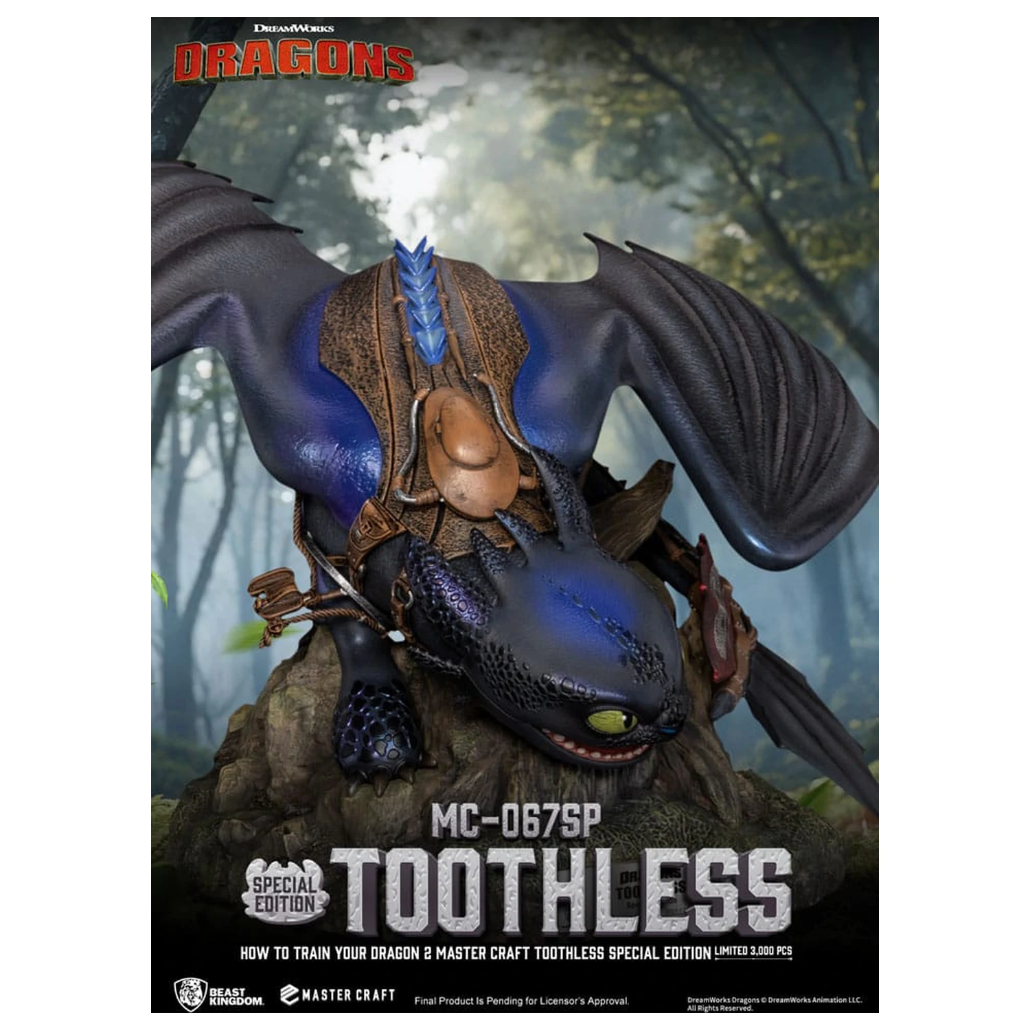 How To Train Your Dragon 2 Master Craft Toothless szobor figura 38 cm termékfotó