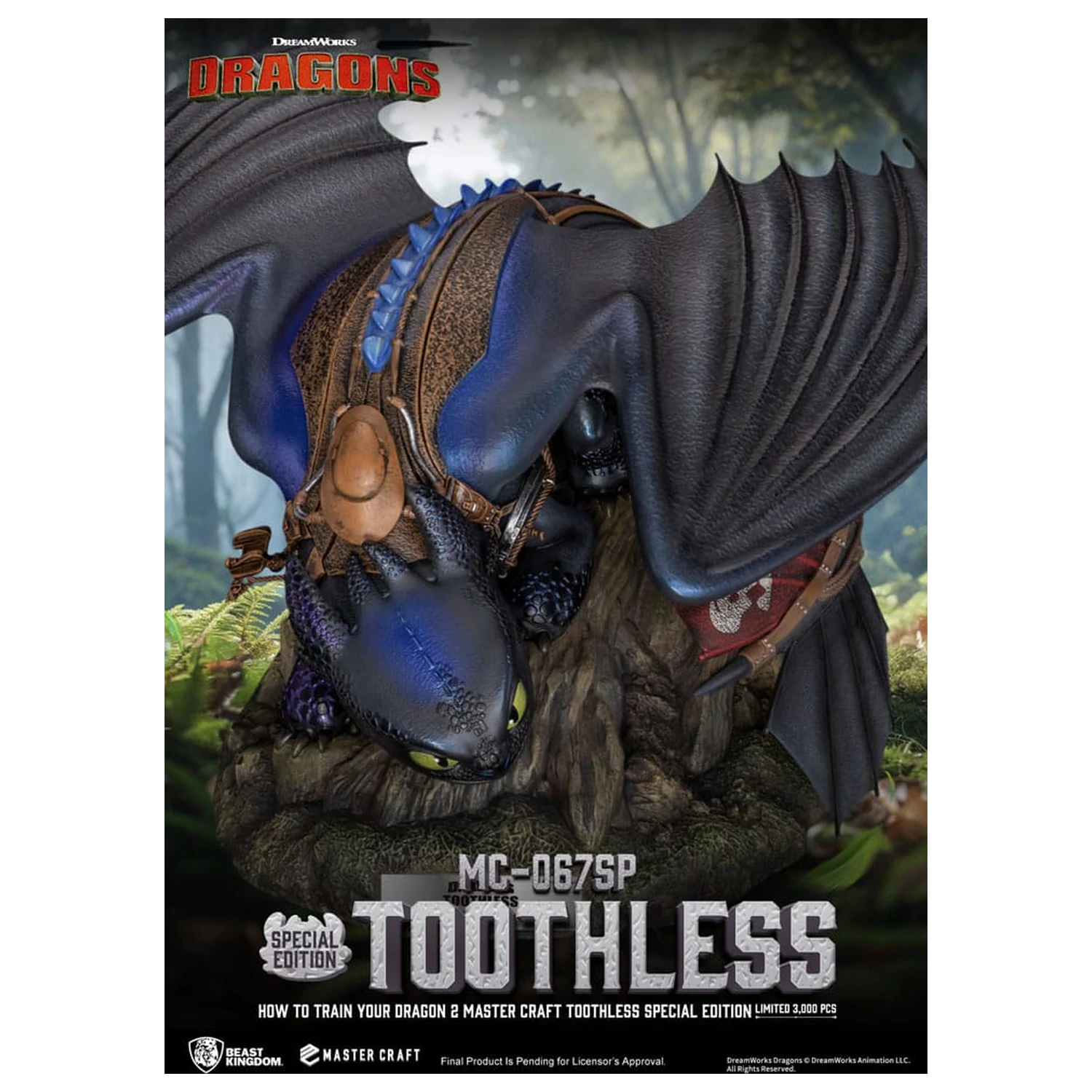 How To Train Your Dragon 2 Master Craft Toothless szobor figura 38 cm termékfotó