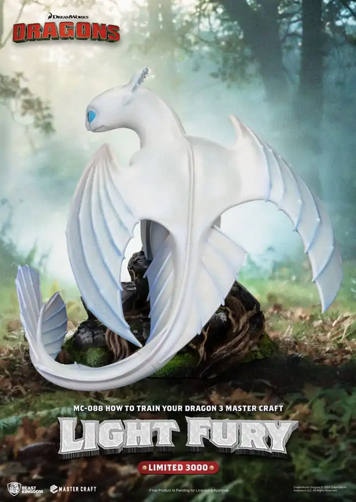 How To Train Your Dragon 3 Master Craft Light Fury szobor figura 29 cm termékfotó