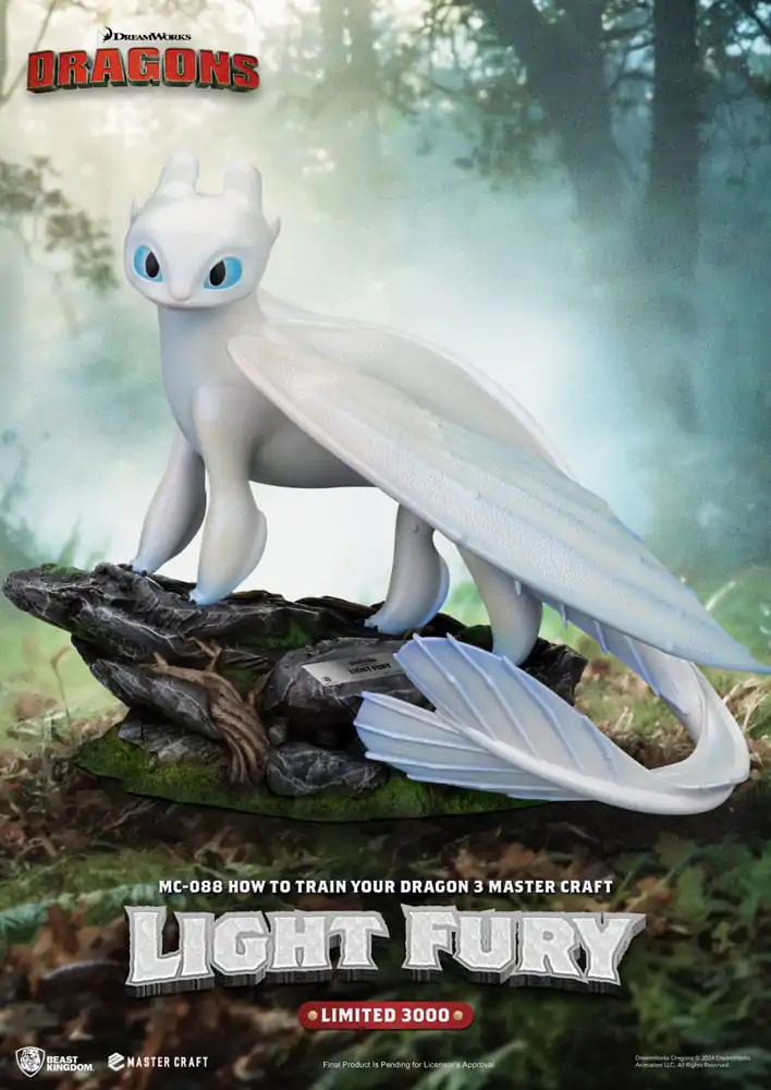 How To Train Your Dragon 3 Master Craft Light Fury szobor figura 29 cm termékfotó