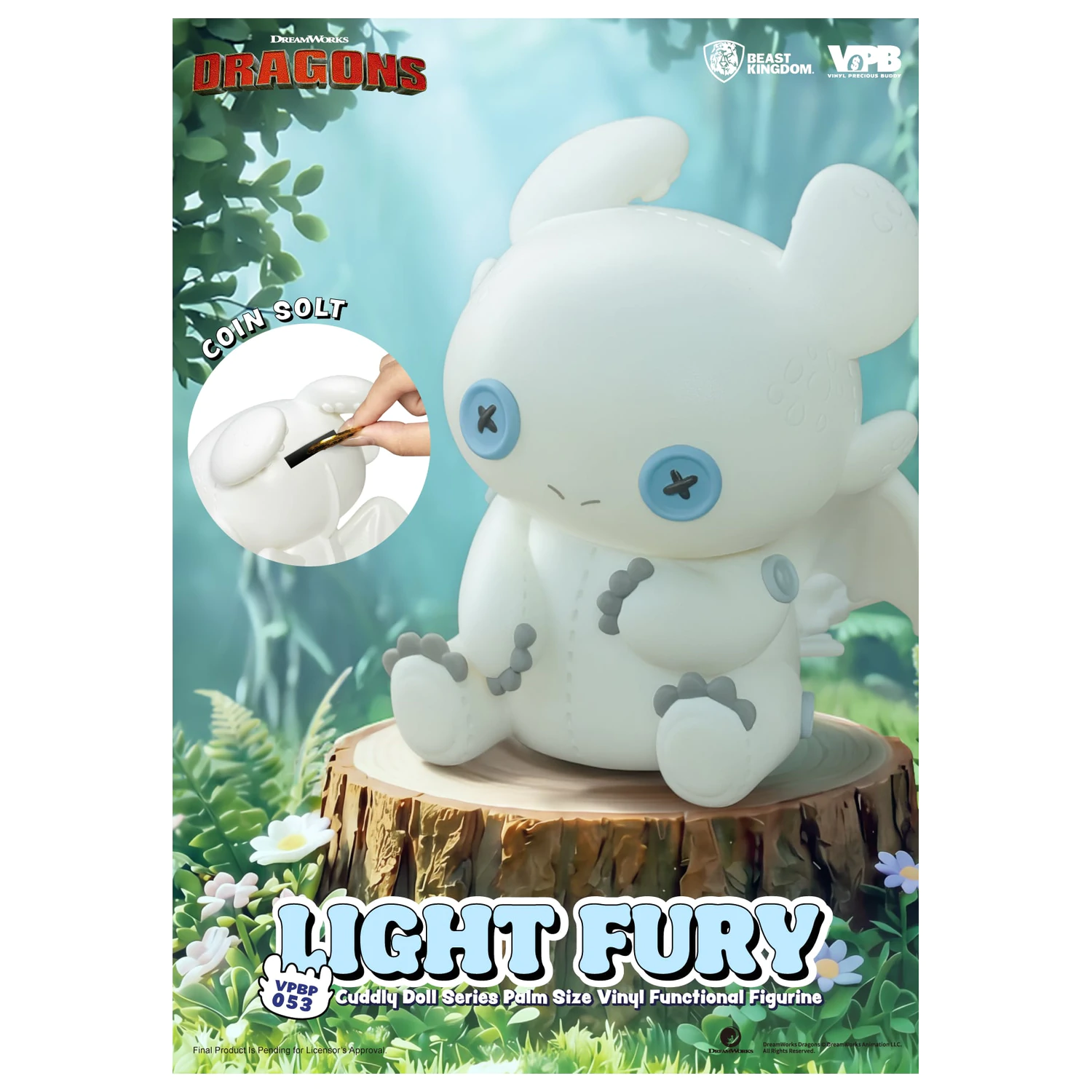 How To Train Your Dragon Light Fury Vinyl persely figura 11.2cm termékfotó