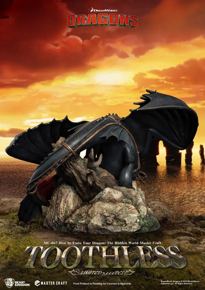 How To Train Your Dragon Master Craft Toothless szobor figura 24 cm termékfotó