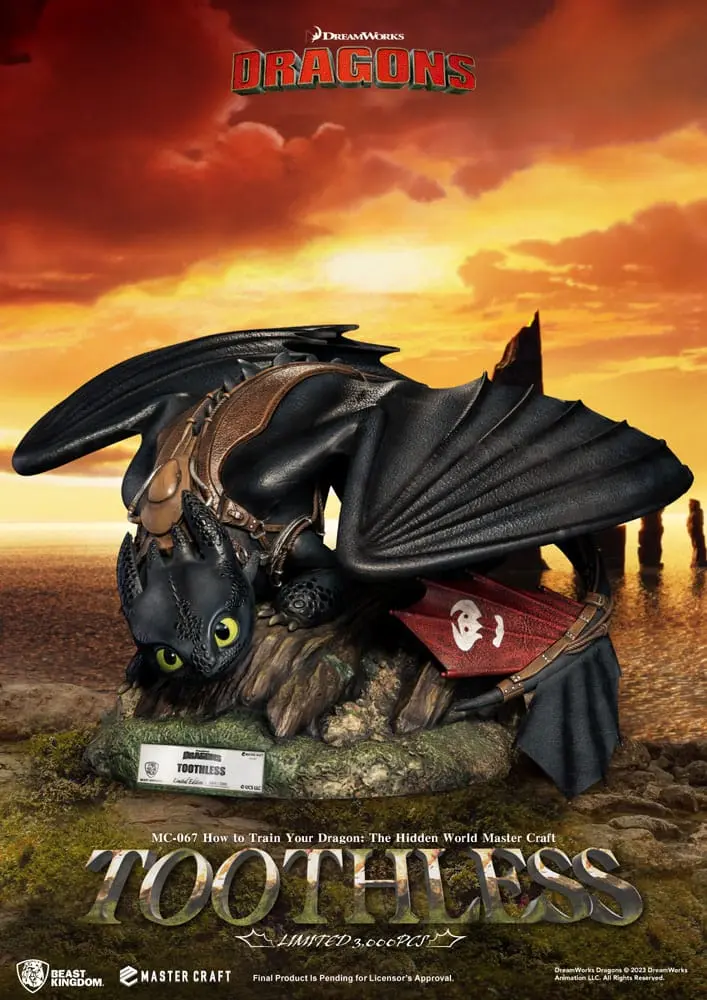 How To Train Your Dragon Master Craft Toothless szobor figura 24 cm termékfotó