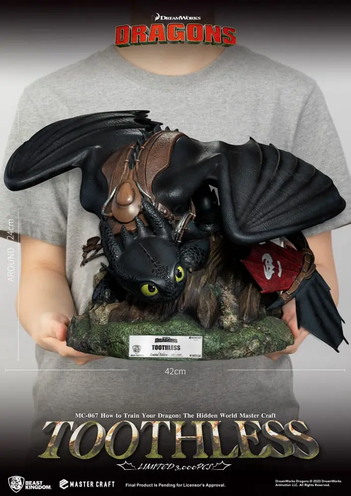 How To Train Your Dragon Master Craft Toothless szobor figura 24 cm termékfotó
