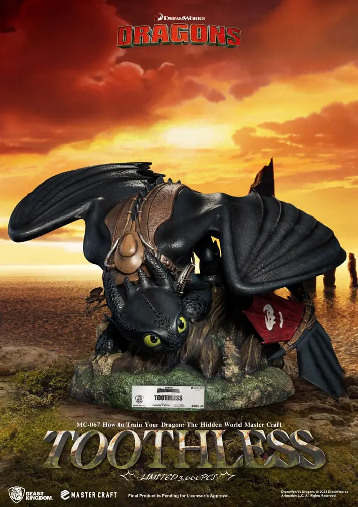 How To Train Your Dragon Master Craft Toothless szobor figura 24 cm termékfotó