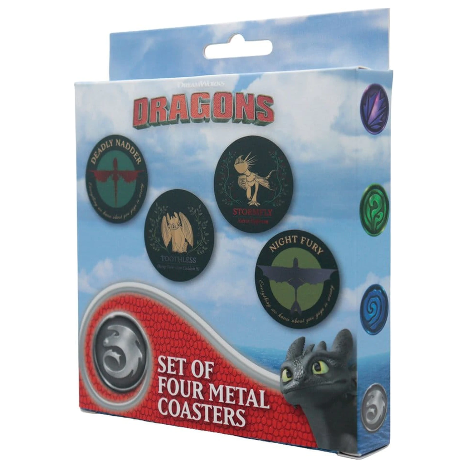 How to Train Your Dragon poháralátét étkészlet 4 db-os csomag Dragon Printed Metal termékfotó