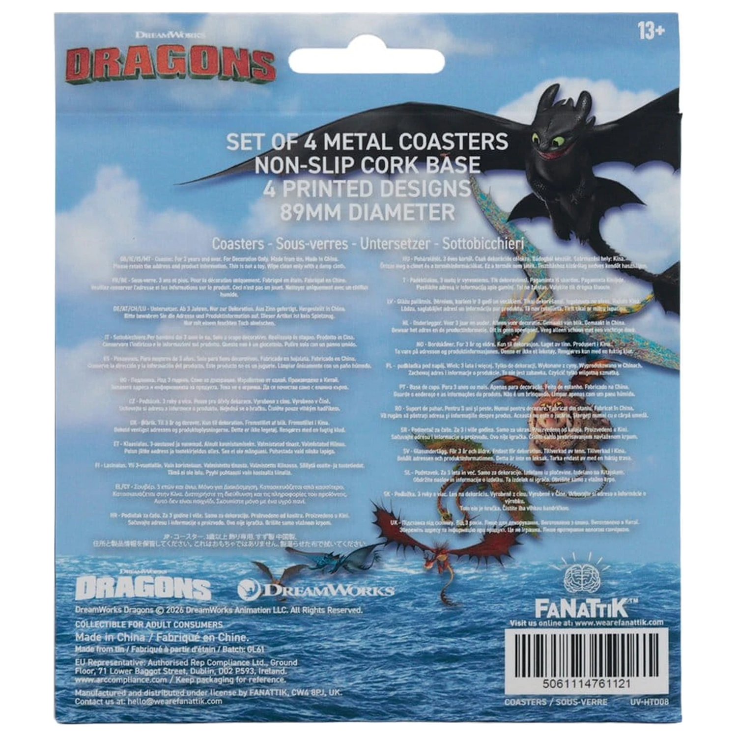How to Train Your Dragon poháralátét étkészlet 4 db-os csomag Dragon Printed Metal termékfotó