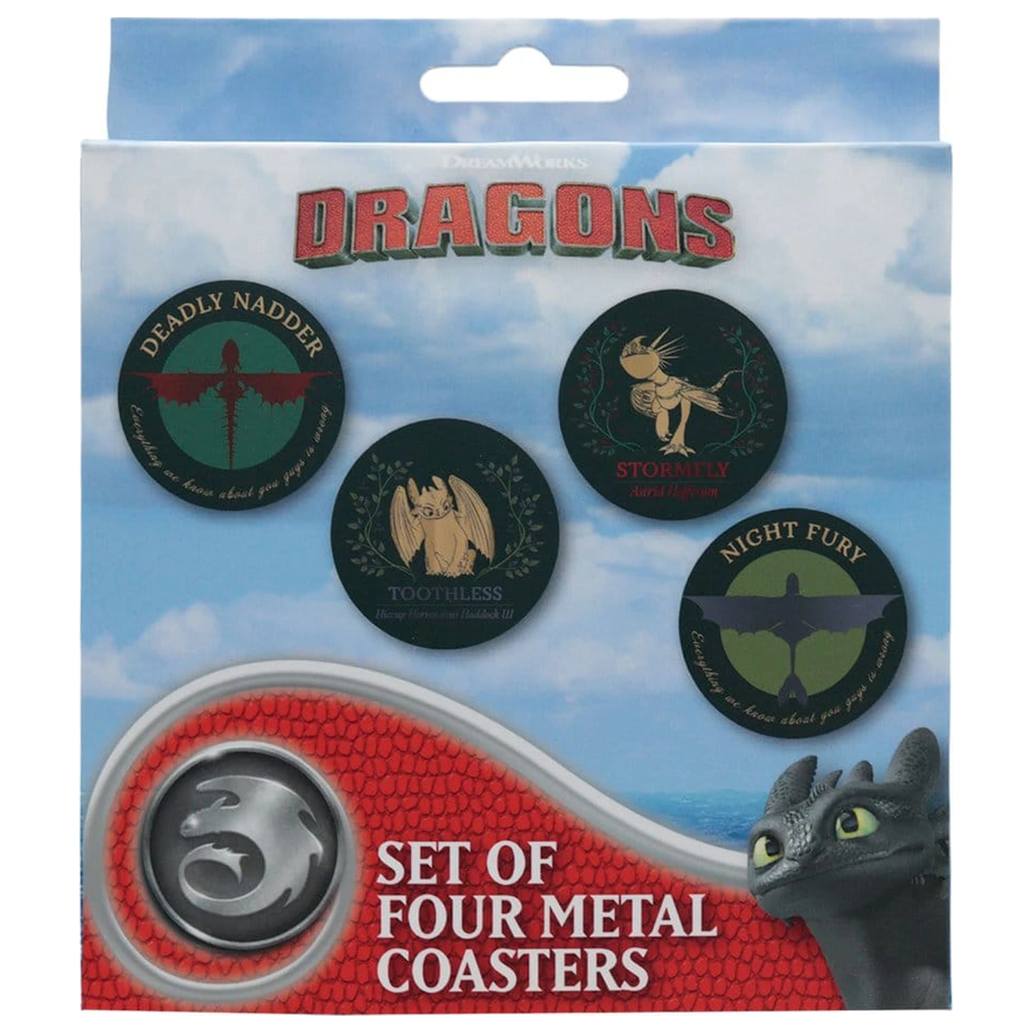 How to Train Your Dragon poháralátét étkészlet 4 db-os csomag Dragon Printed Metal termékfotó
