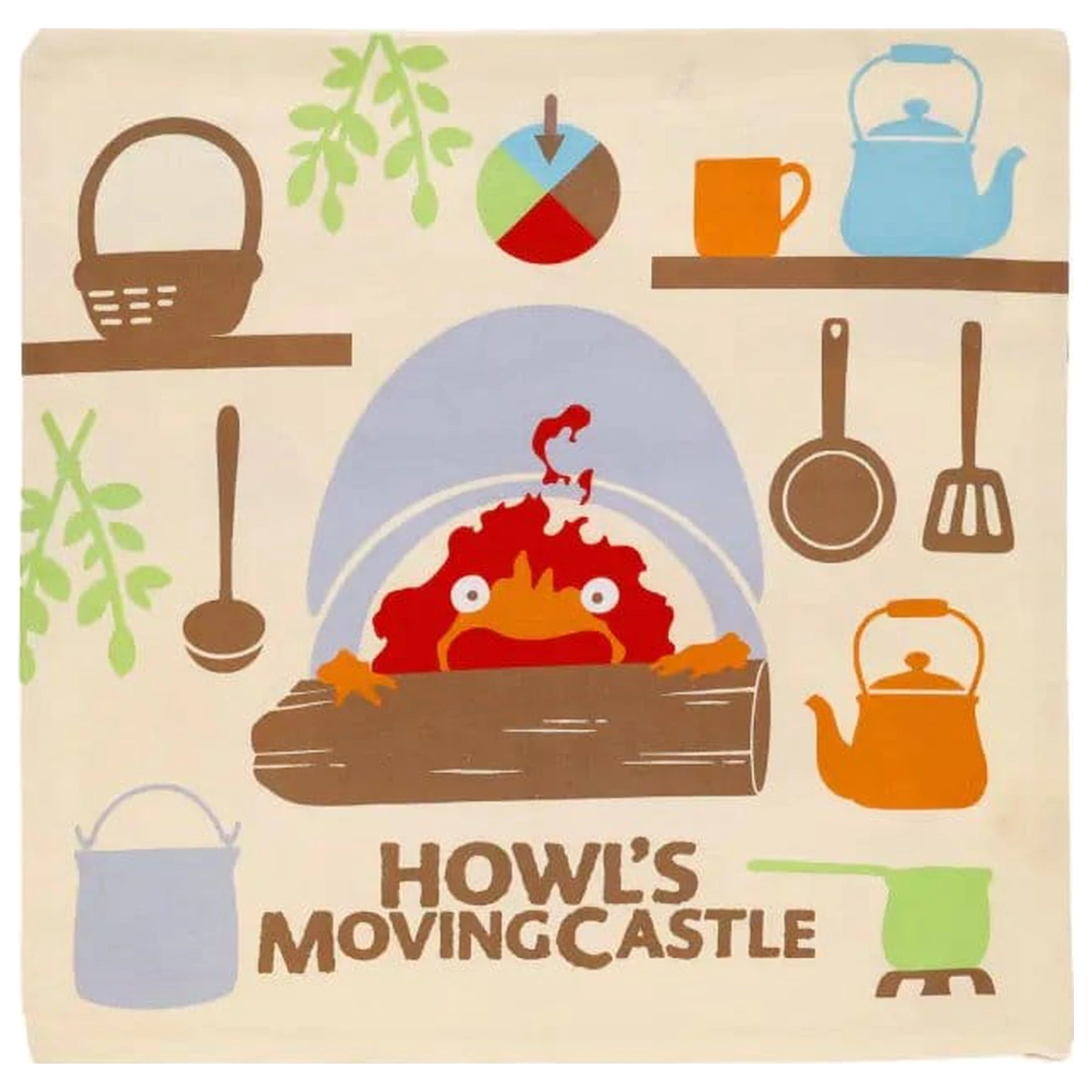 Howl’s Moving Castle Natsu Cook with Calcifer párnahuzat  termékfotó