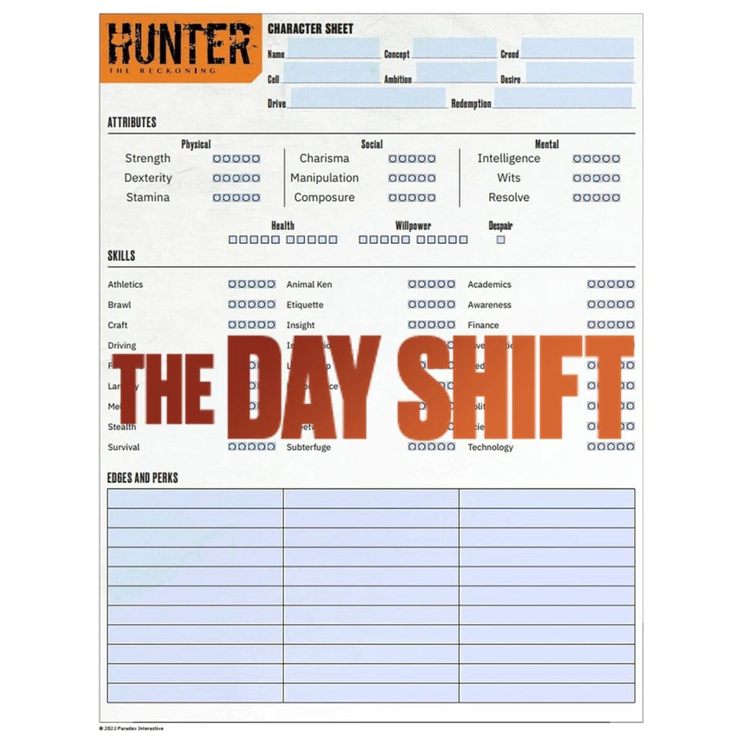 Hunter: The Reckoning 5th Edition RPG Journal Expanded Character Sheet Journal angol nyelvű termékfotó