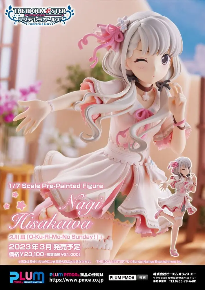Idolmaster Cinderella Girls 1/7 Hisakwa Nagi O-Ku-Ri-Mo-No Sunday! PVC szobor figura 21 cm termékfotó