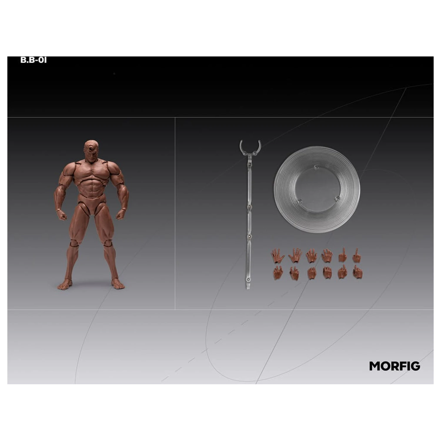 Inart 1/12 Blank Male Body Black akciófigura 17 cm   termékfotó