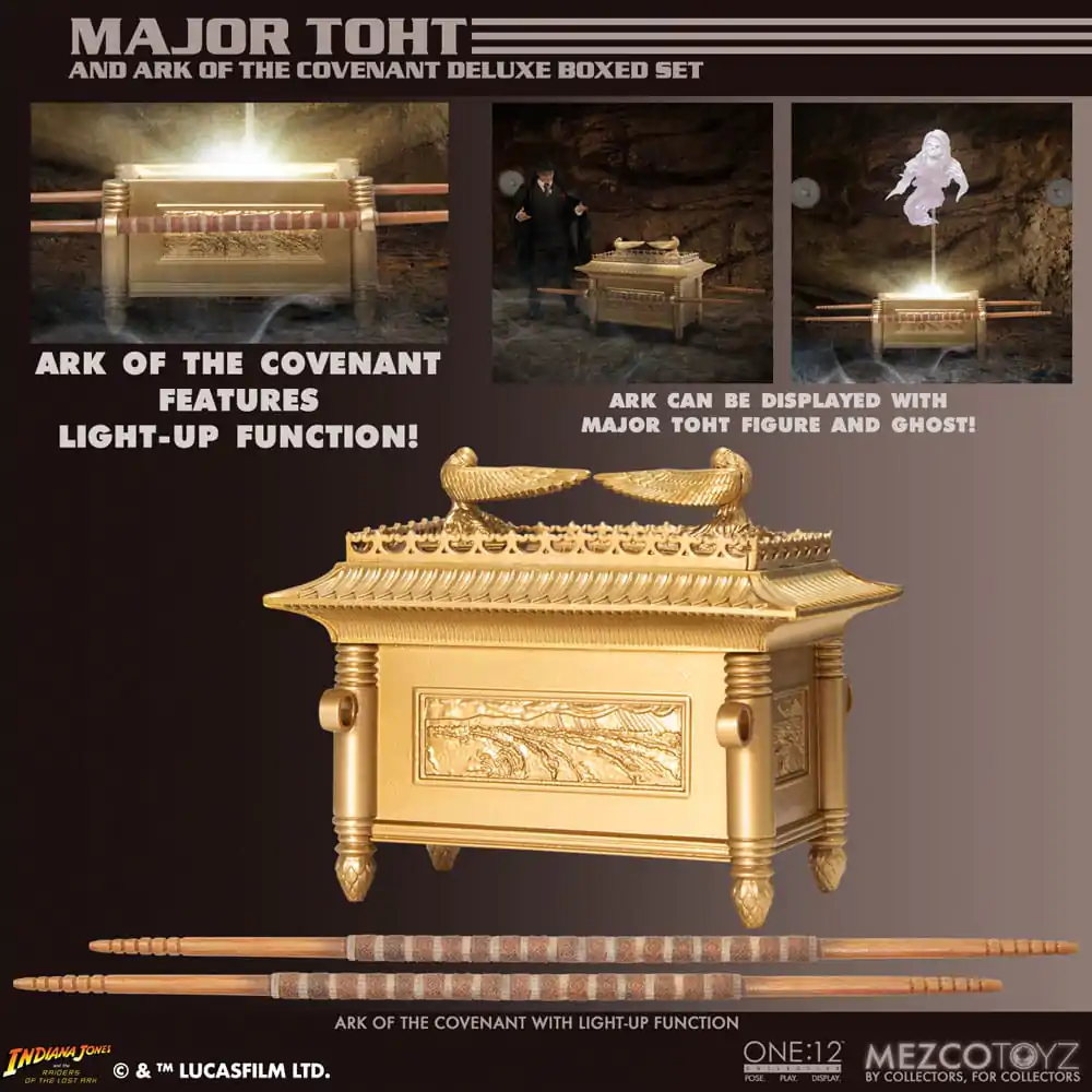 Indiana Jones 1/12 Major Toht and Ark of the Covenant Deluxe Boxed akciófigura csomag 16 cm termékfotó