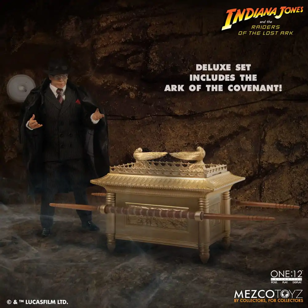 Indiana Jones 1/12 Major Toht and Ark of the Covenant Deluxe Boxed akciófigura csomag 16 cm termékfotó