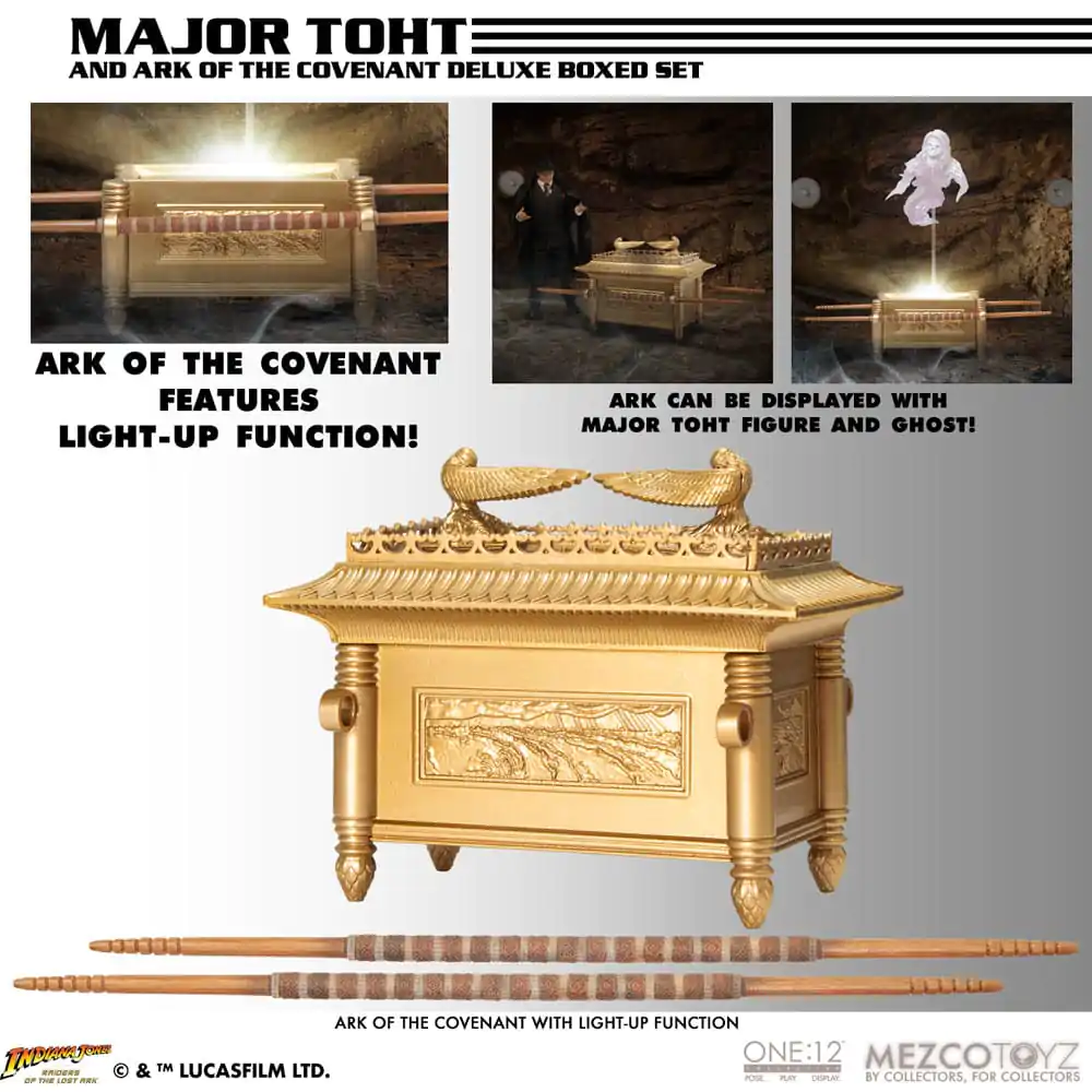 Indiana Jones 1/12 Major Toht and Ark of the Covenant Deluxe Boxed akciófigura csomag 16 cm termékfotó