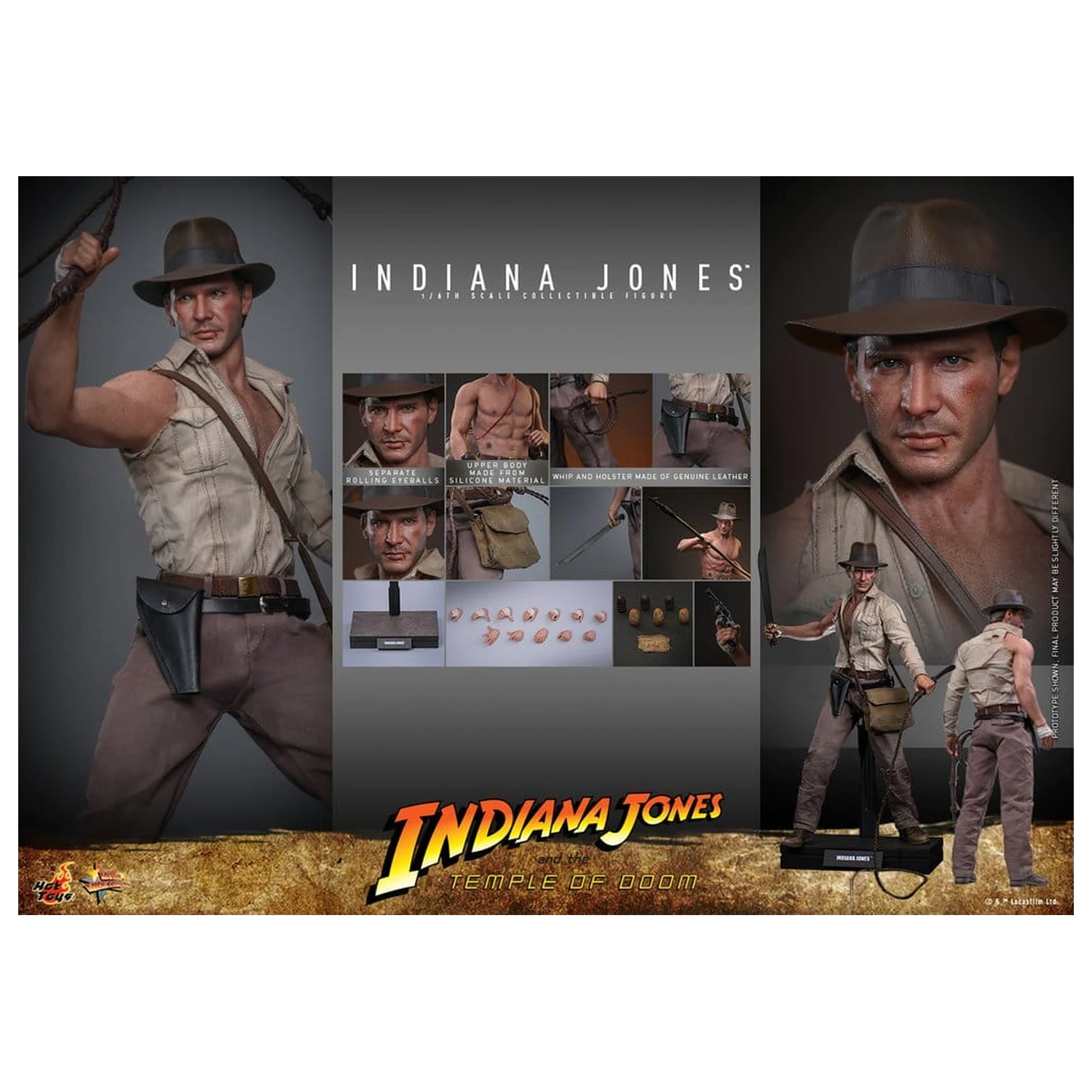 Indiana Jones Movie Masterpiece akciófigura 1/6 Indiana Jones 30 cm termékfotó