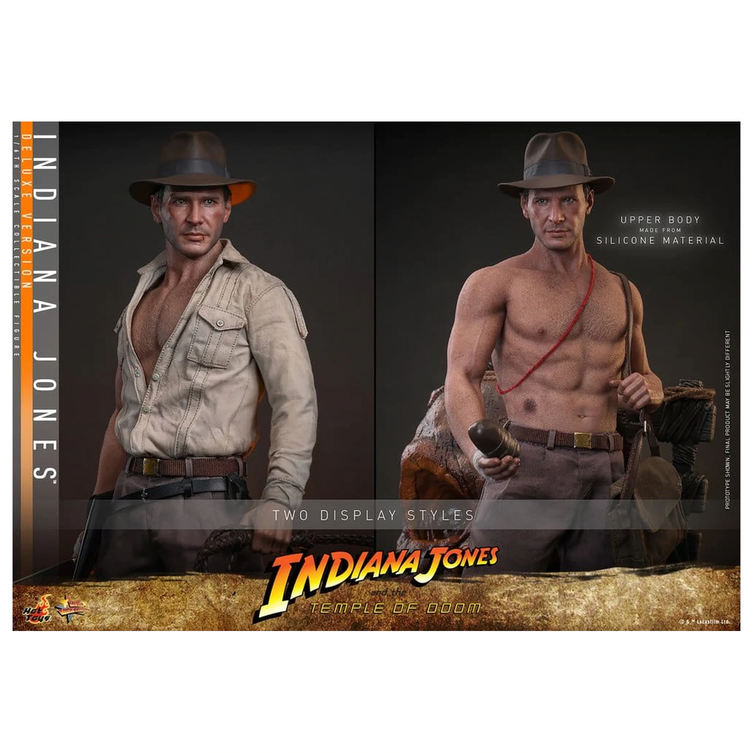 Indiana Jones Movie Masterpiece akciófigura 1/6 Indiana Jones (Deluxe Version) 30 cm termékfotó