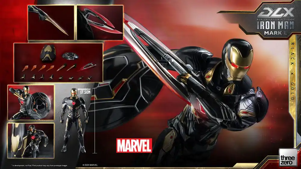 Infinity Saga DLX 1/12 Iron Man Mark 50 (Black X Gold) akciófigura 17 cm termékfotó