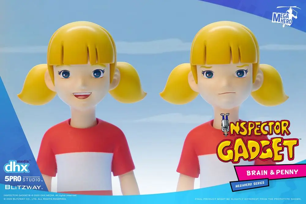 Inspector Gadget Mega Hero 2-Pack 1/12 Brain &amp; Penny akciófigura 11 cm termékfotó