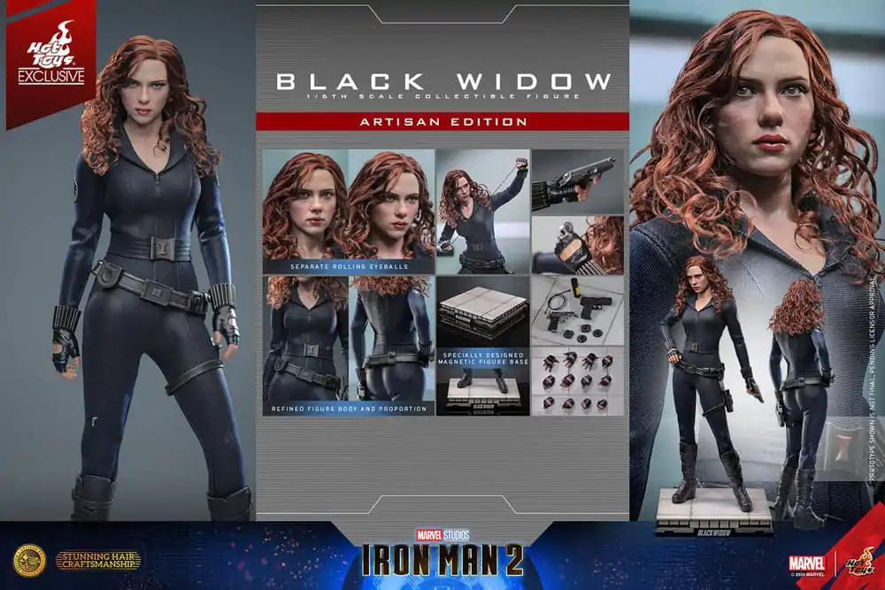 Iron Man 2 1/6 Black Widow Artisan Edition Hot Toys Exkluzív akciófigura 28 cm termékfotó