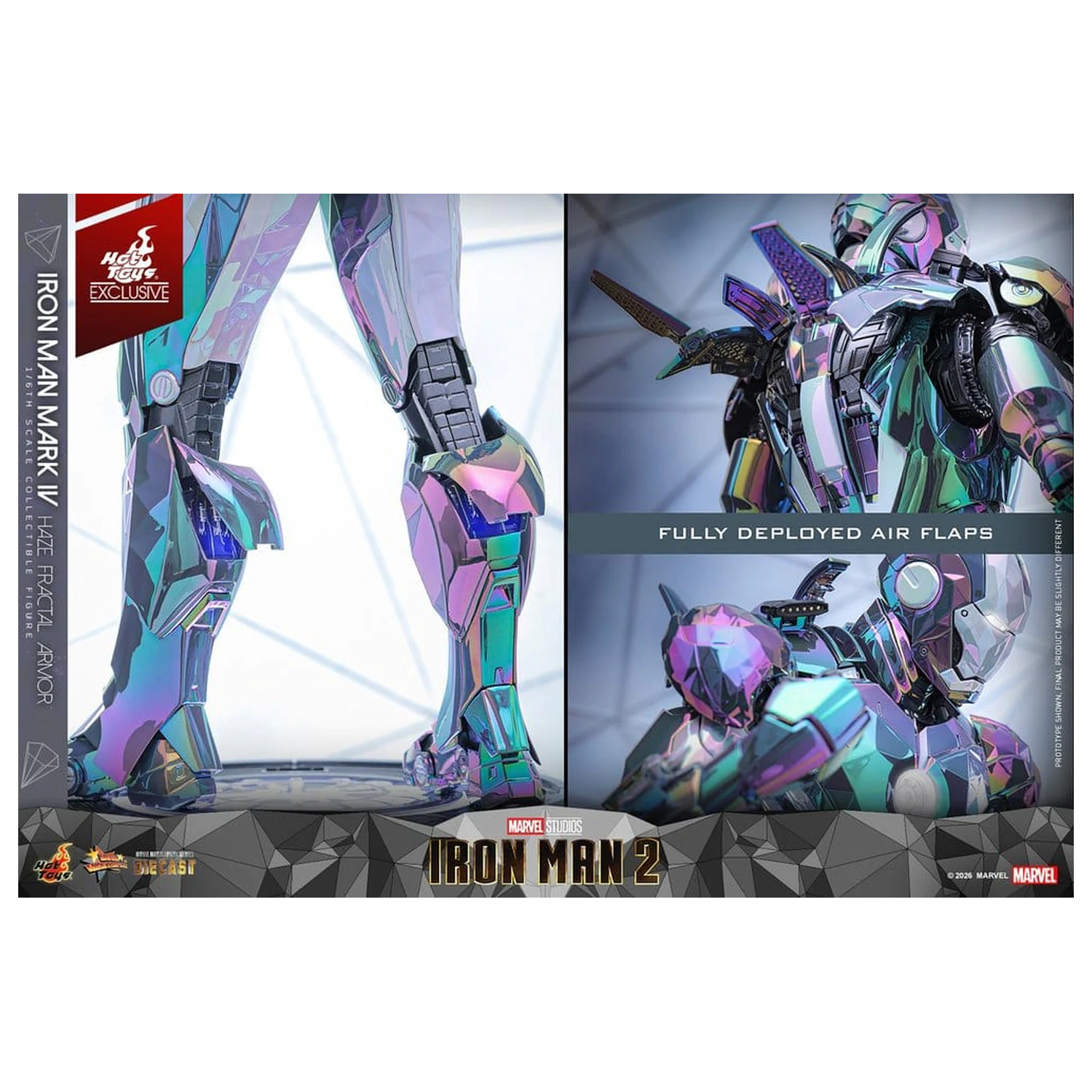 Iron Man 2 1/6 Iron Man Mark IV (Haze Fractal Armor) akciófigura 33 cm termékfotó