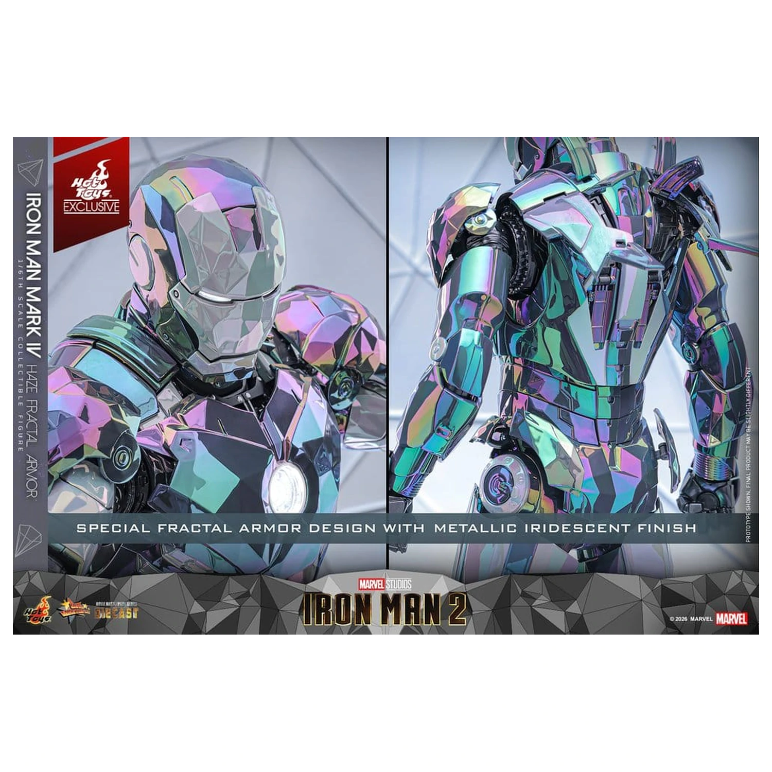 Iron Man 2 1/6 Iron Man Mark IV (Haze Fractal Armor) akciófigura 33 cm termékfotó
