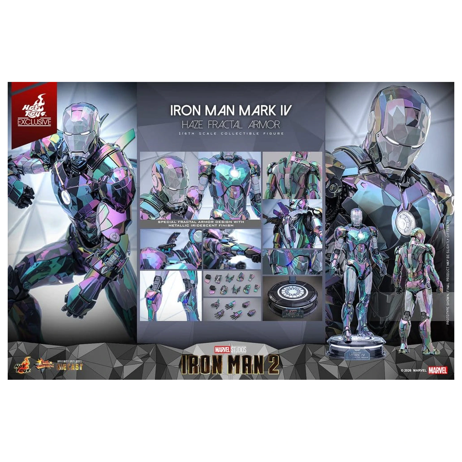 Iron Man 2 1/6 Iron Man Mark IV (Haze Fractal Armor) akciófigura 33 cm termékfotó