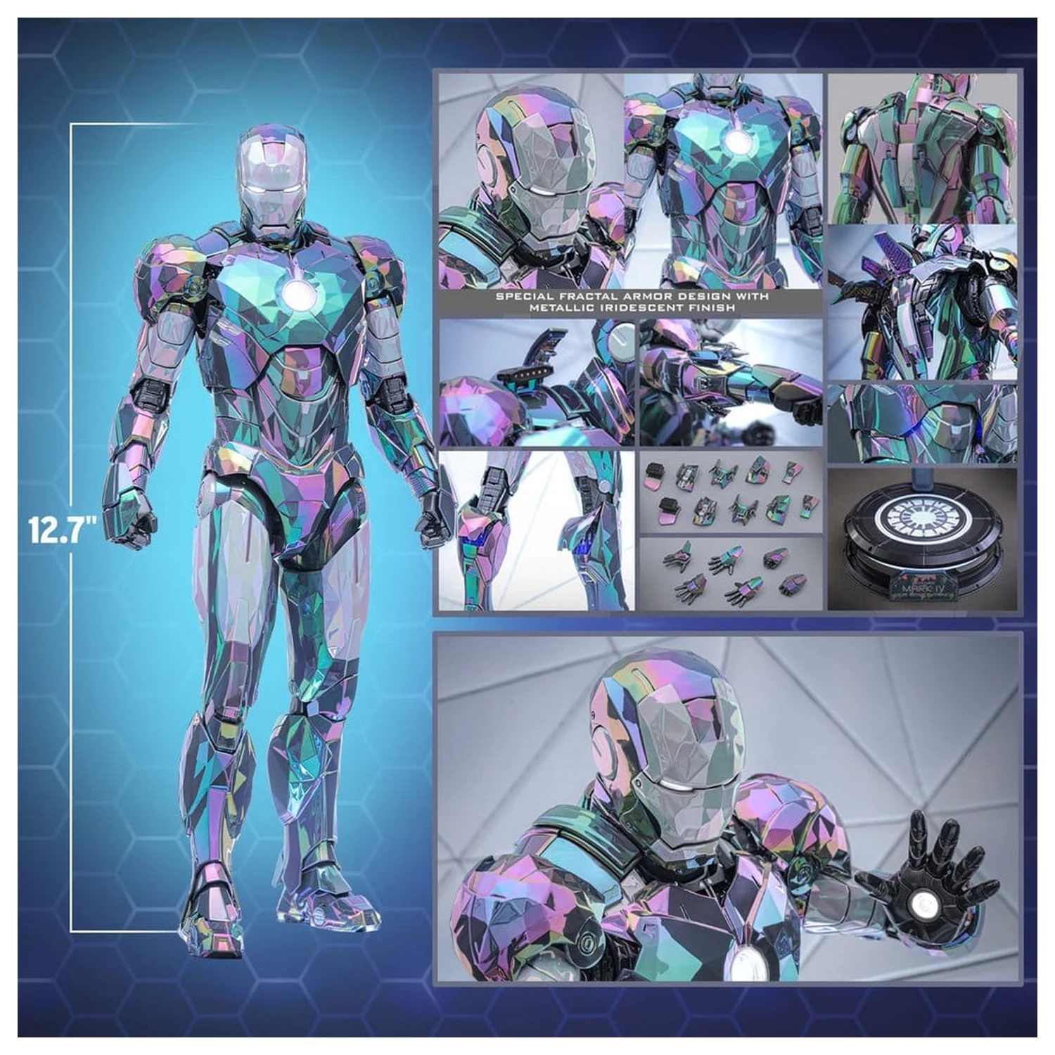 Iron Man 2 1/6 Iron Man Mark IV (Haze Fractal Armor) akciófigura 33 cm termékfotó
