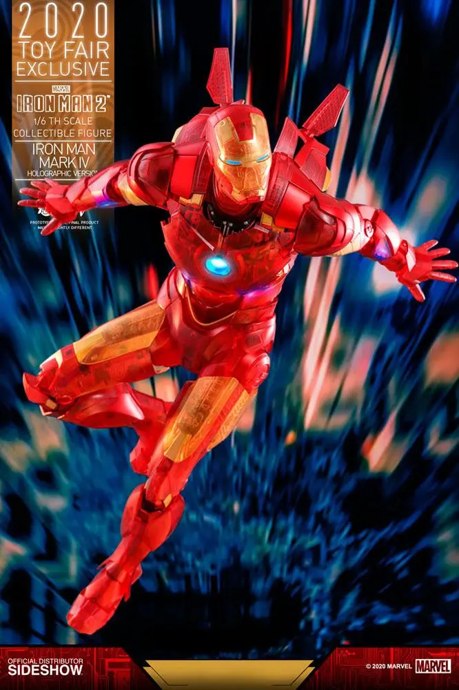 Iron Man 2 MM 1/6 Iron Man Mark IV (Holographic Version) 2020 Toy Fair Exklusive akciófigura 30 cm termékfotó