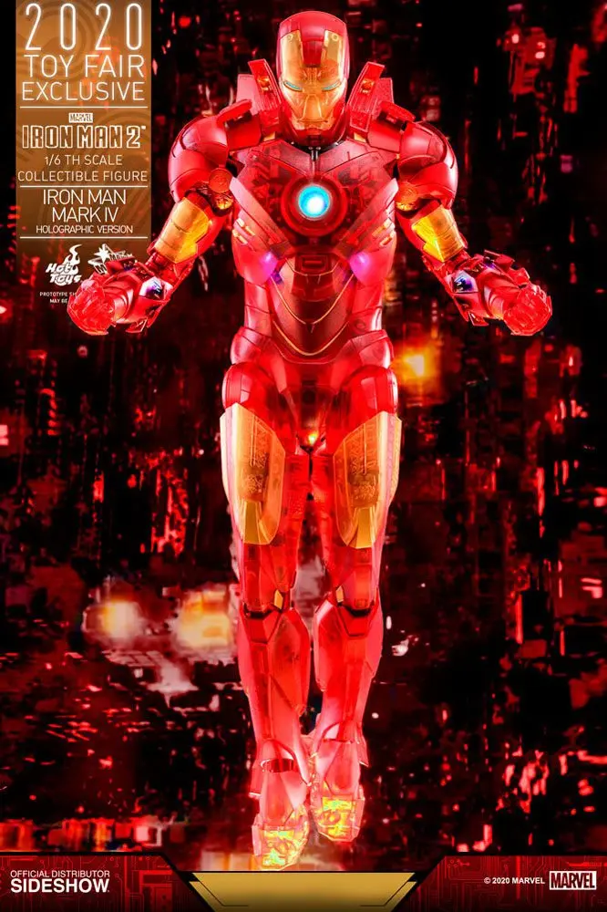 Iron Man 2 MM 1/6 Iron Man Mark IV (Holographic Version) 2020 Toy Fair Exklusive akciófigura 30 cm termékfotó