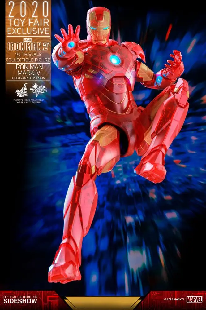 Iron Man 2 MM 1/6 Iron Man Mark IV (Holographic Version) 2020 Toy Fair Exklusive akciófigura 30 cm termékfotó