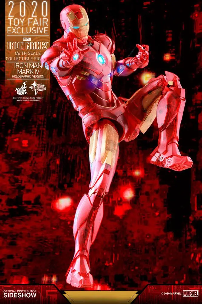 Iron Man 2 MM 1/6 Iron Man Mark IV (Holographic Version) 2020 Toy Fair Exklusive akciófigura 30 cm termékfotó