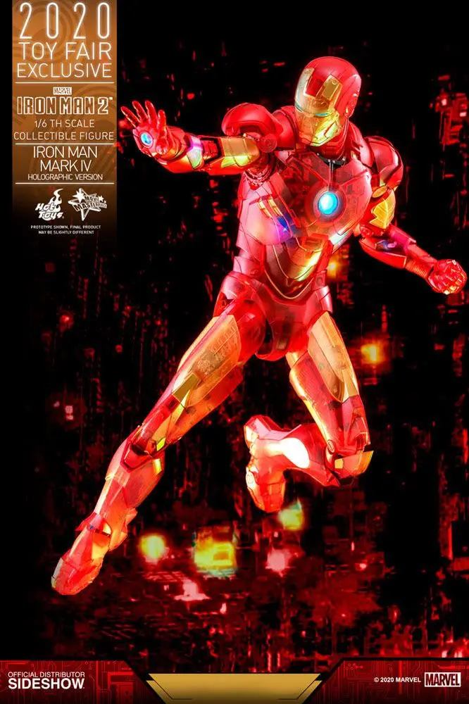 Iron Man 2 MM 1/6 Iron Man Mark IV (Holographic Version) 2020 Toy Fair Exklusive akciófigura 30 cm termékfotó