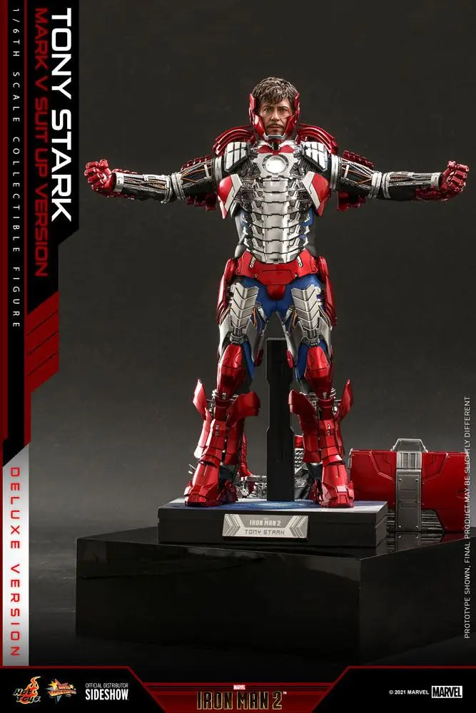 Iron Man 2 Movie Masterpiece  1/6 Tony Stark (Mark V Suit Up Version) Deluxe akciófigura 31 cm termékfotó