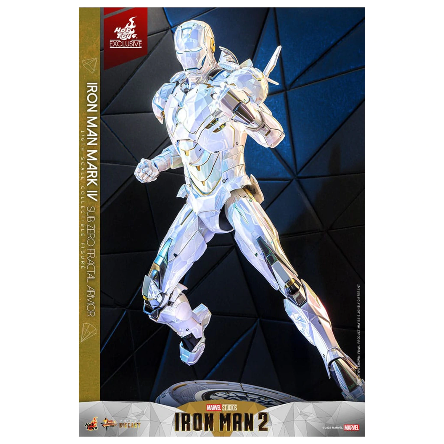 Iron Man 2 Movie Masterpiece Diecast 1/6 Iron Man Mark IV (Sub-Zero Fractal Armor) Hot Toys Exkluzív akciófigura 33 cm termékfotó