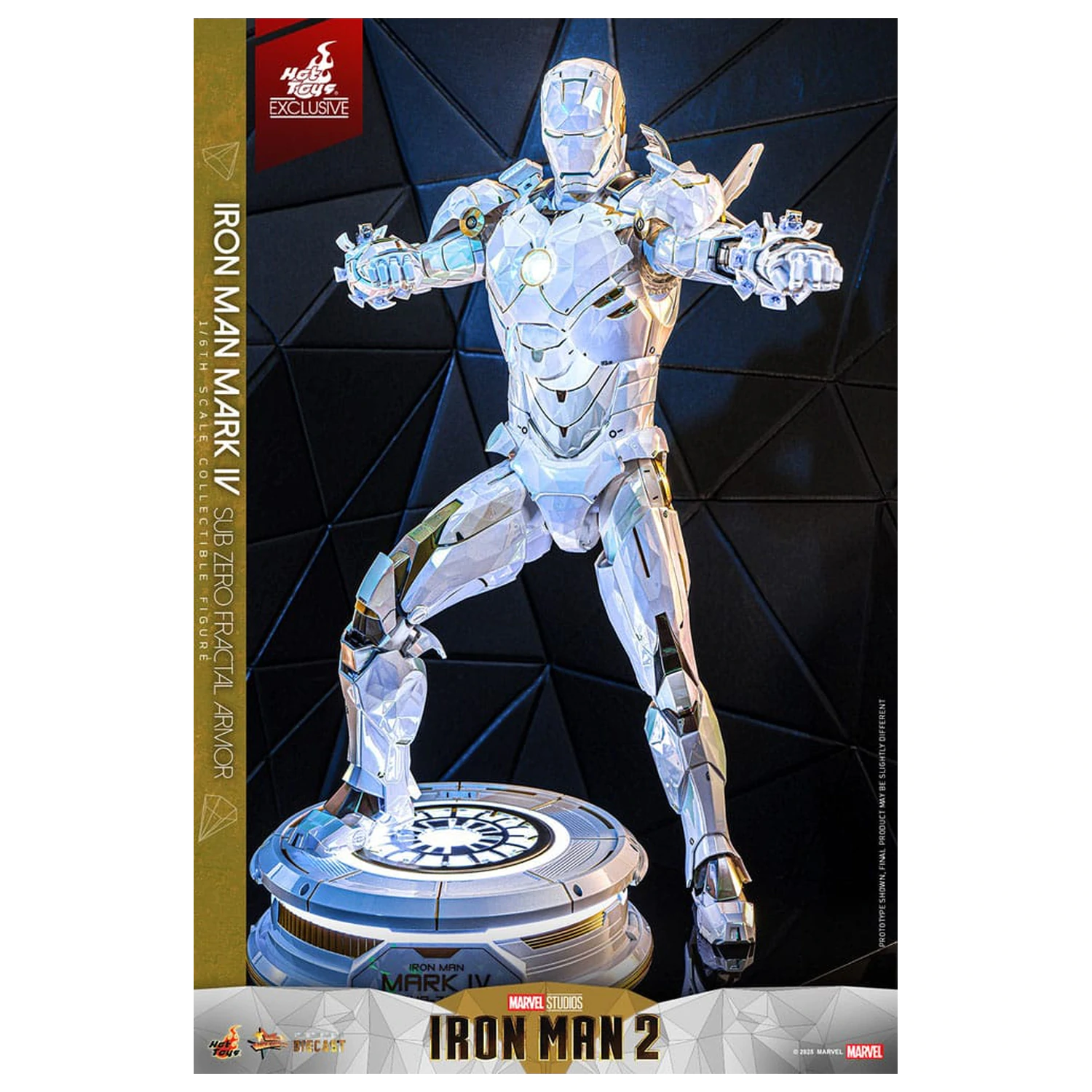 Iron Man 2 Movie Masterpiece Diecast 1/6 Iron Man Mark IV (Sub-Zero Fractal Armor) Hot Toys Exkluzív akciófigura 33 cm termékfotó