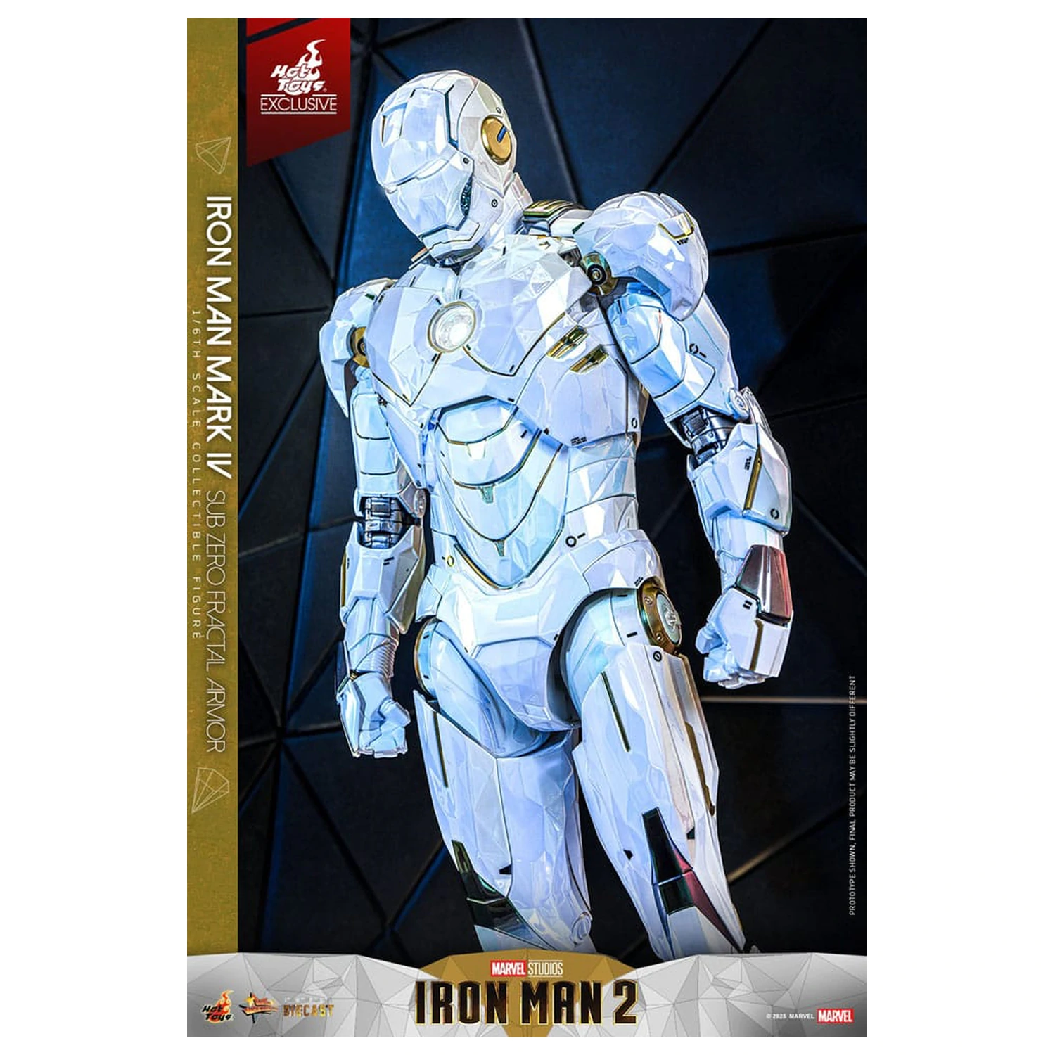 Iron Man 2 Movie Masterpiece Diecast 1/6 Iron Man Mark IV (Sub-Zero Fractal Armor) Hot Toys Exkluzív akciófigura 33 cm termékfotó