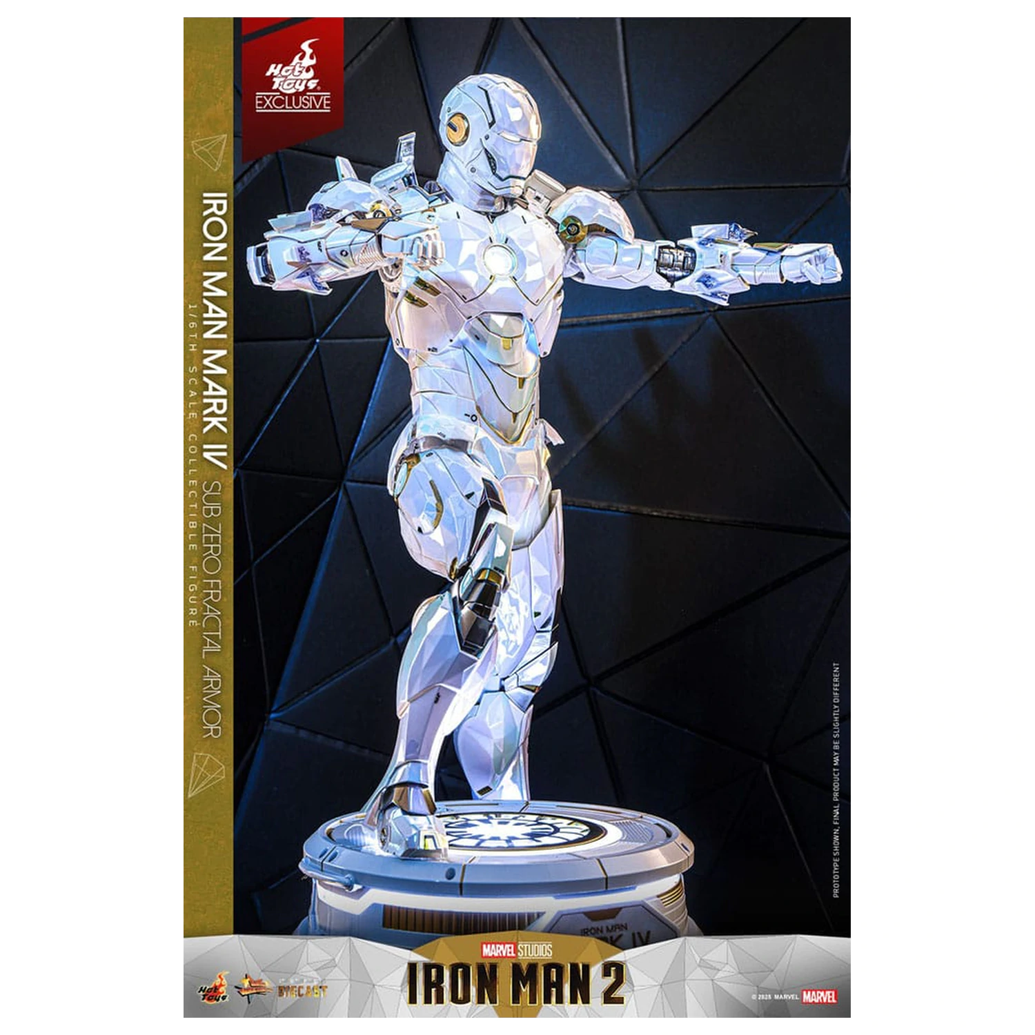 Iron Man 2 Movie Masterpiece Diecast 1/6 Iron Man Mark IV (Sub-Zero Fractal Armor) Hot Toys Exkluzív akciófigura 33 cm termékfotó