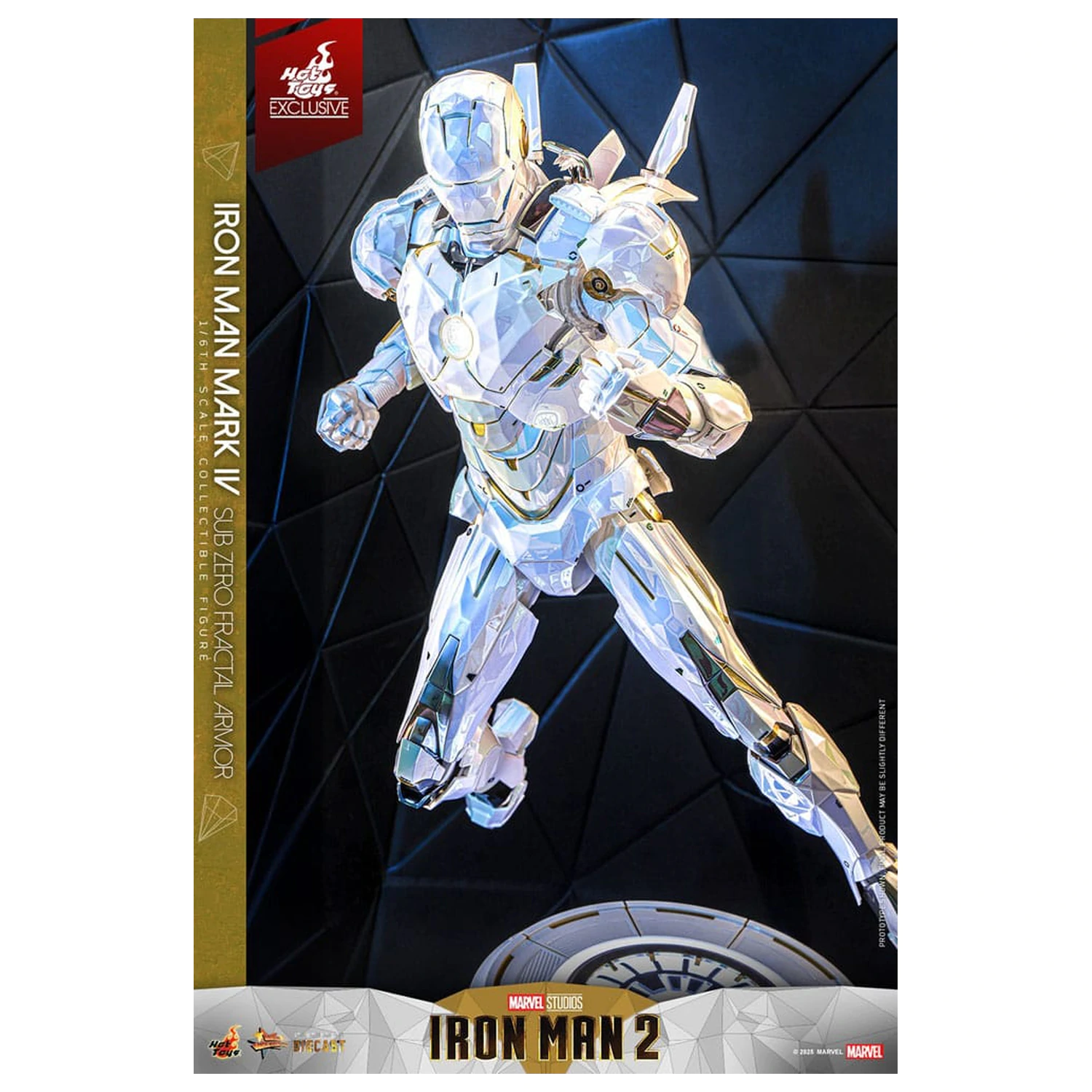 Iron Man 2 Movie Masterpiece Diecast 1/6 Iron Man Mark IV (Sub-Zero Fractal Armor) Hot Toys Exkluzív akciófigura 33 cm termékfotó